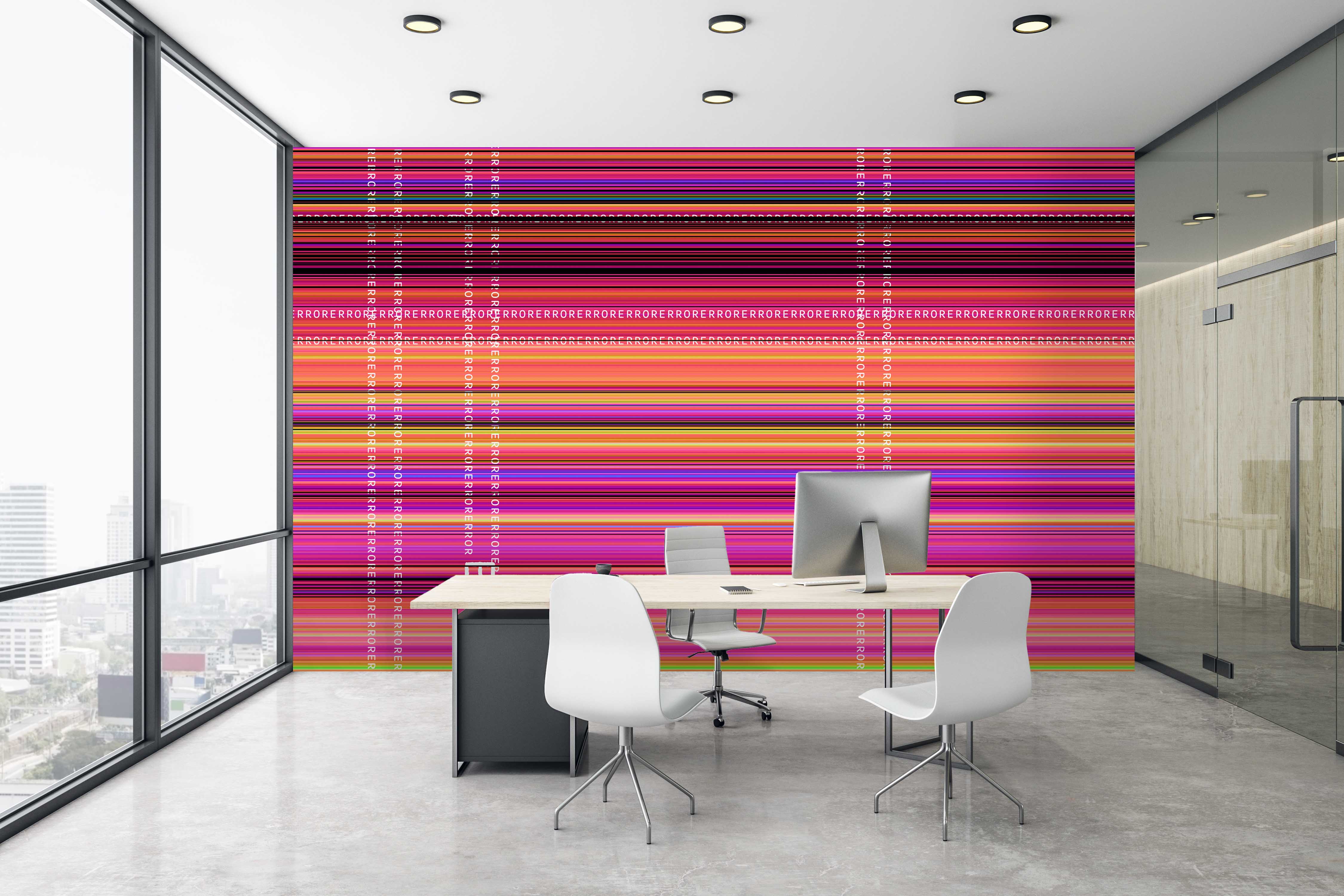 Image of Error Code in Hot Pink - Wallpaper Mural - Quick Ship