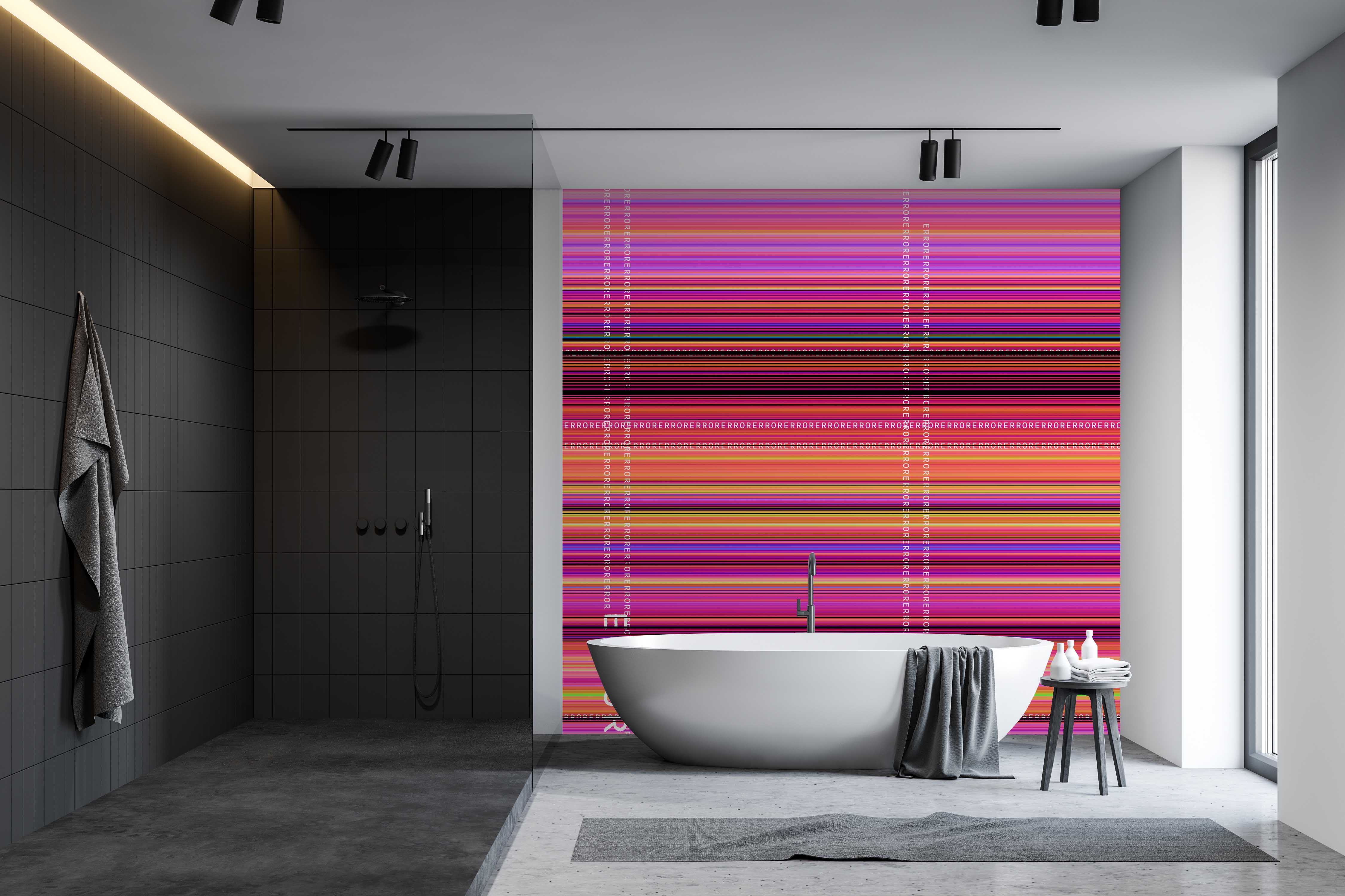 Image of Error Code in Hot Pink - Wallpaper Mural - Quick Ship