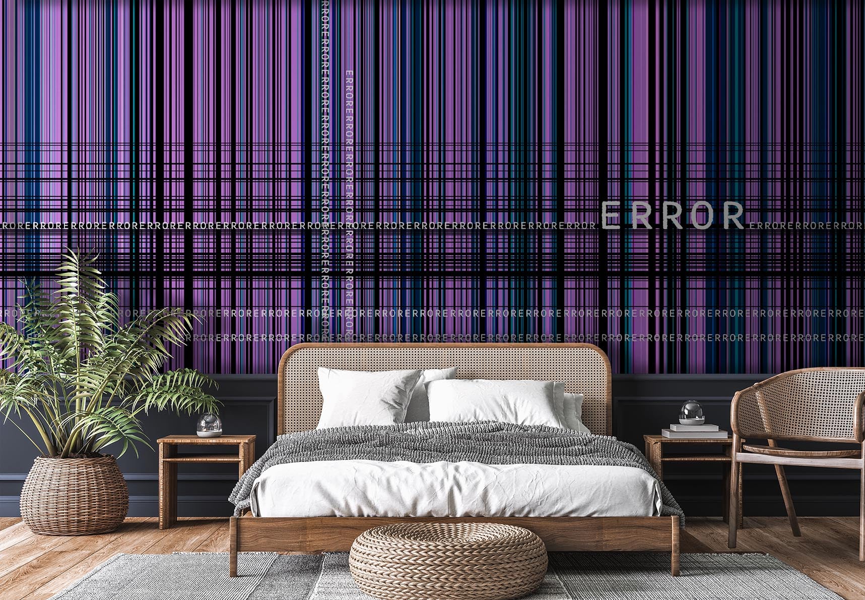 Image of Error Code in Purple - Wallpaper Mural - Quick Ship