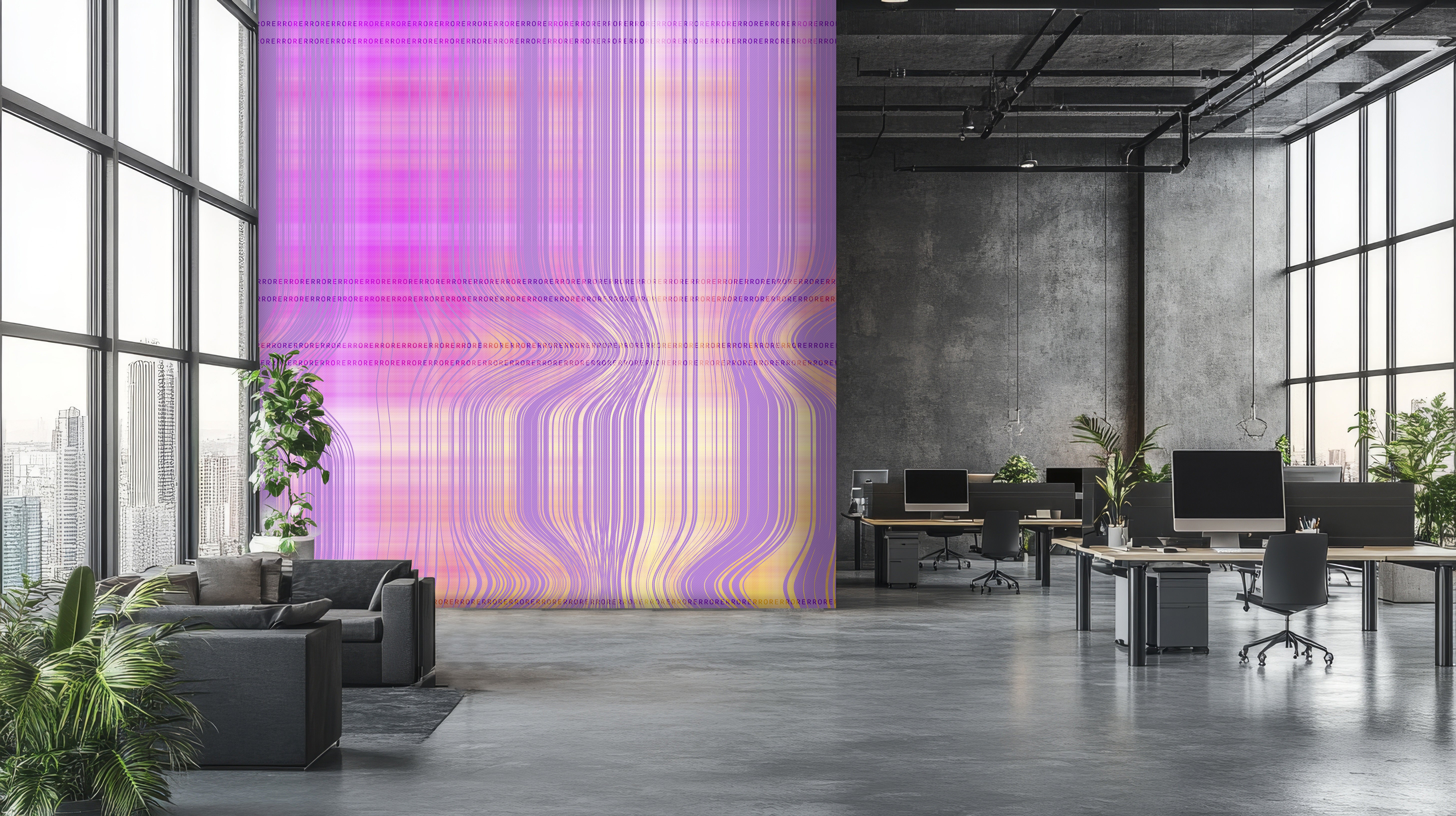 Image of Faulty Pattern in Digital Lavender - Wallpaper Mural - Quick Ship