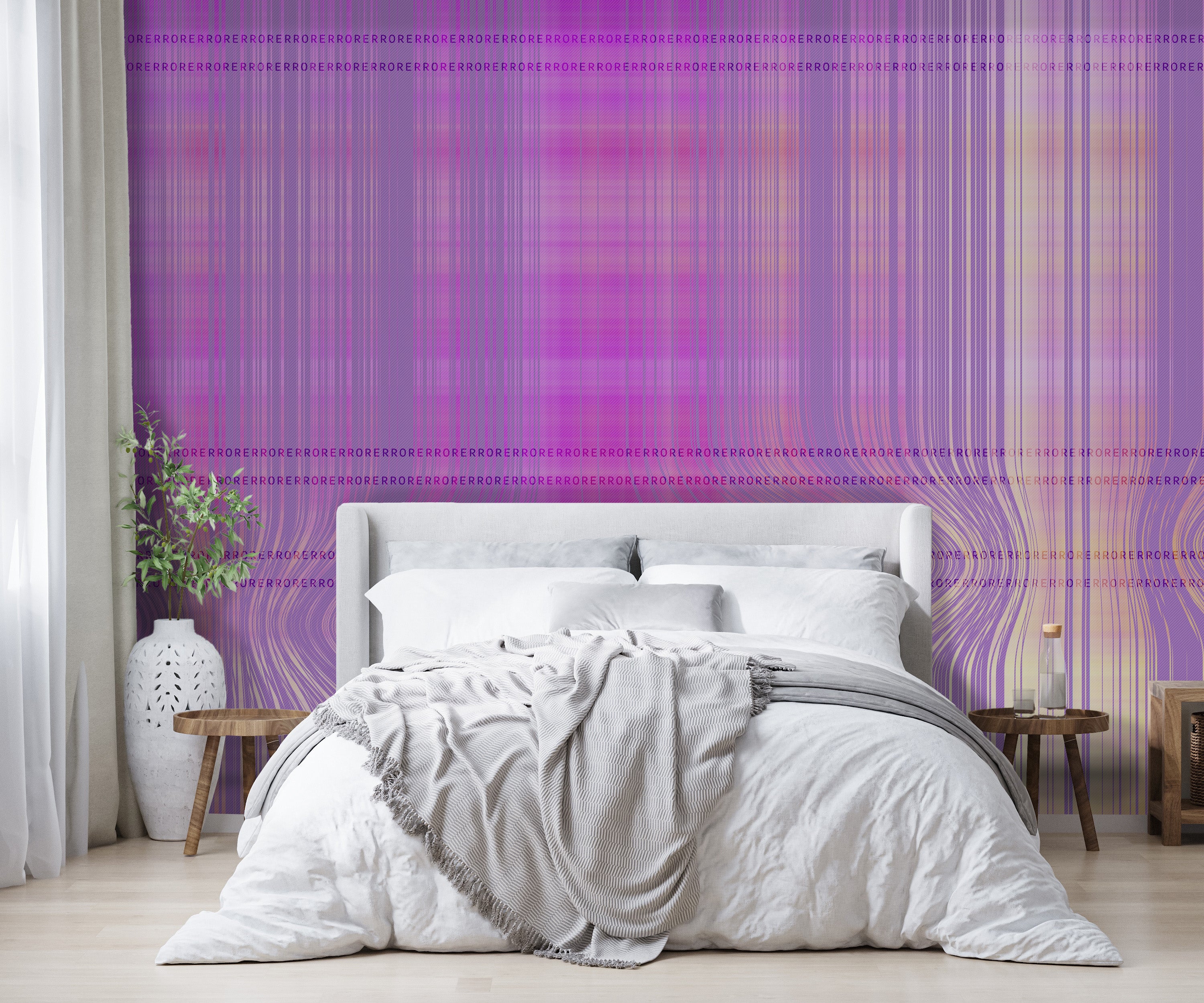 Image of Faulty Pattern in Digital Lavender - Wallpaper Mural - Quick Ship