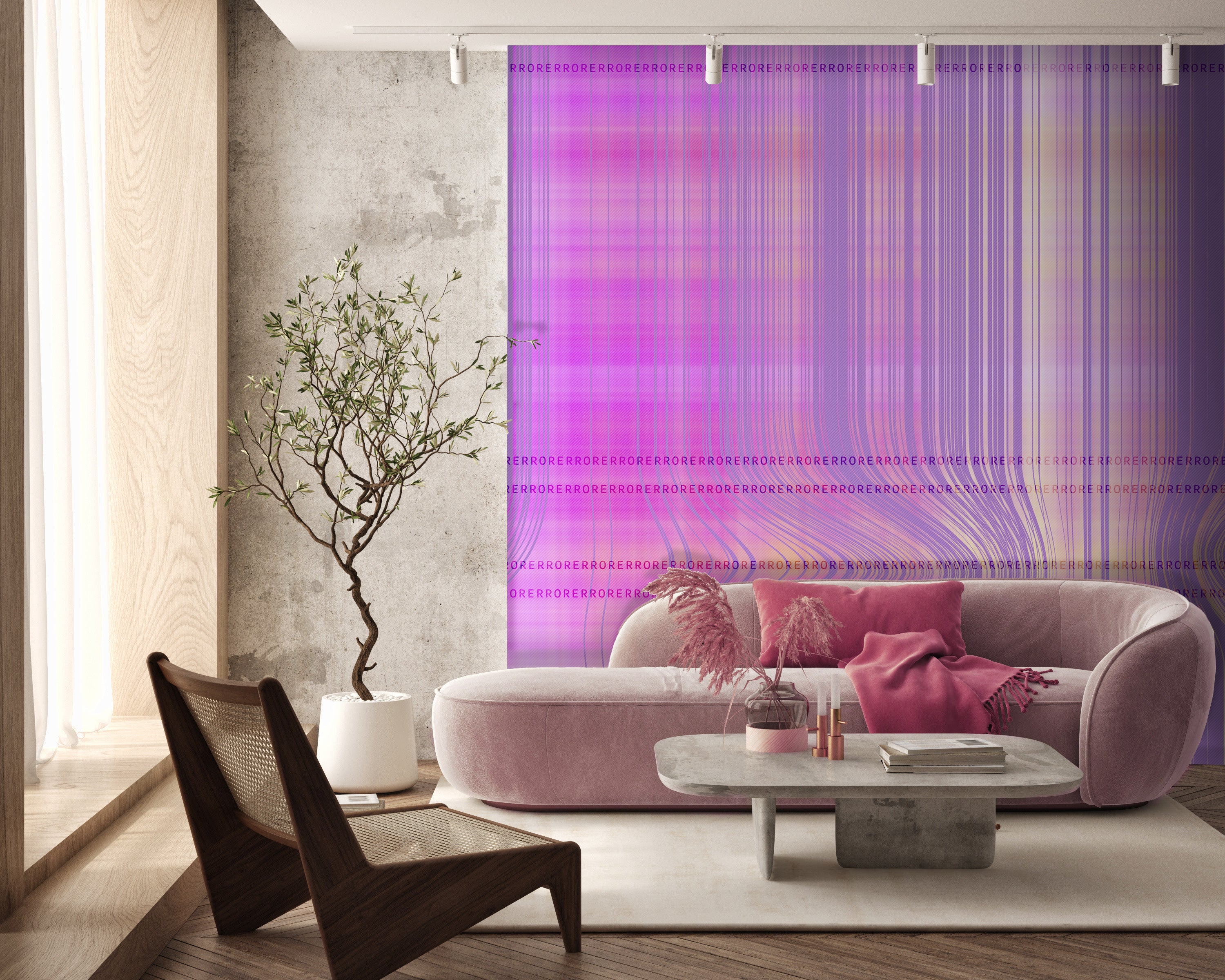 Image of Faulty Pattern in Digital Lavender - Wallpaper Mural - Quick Ship