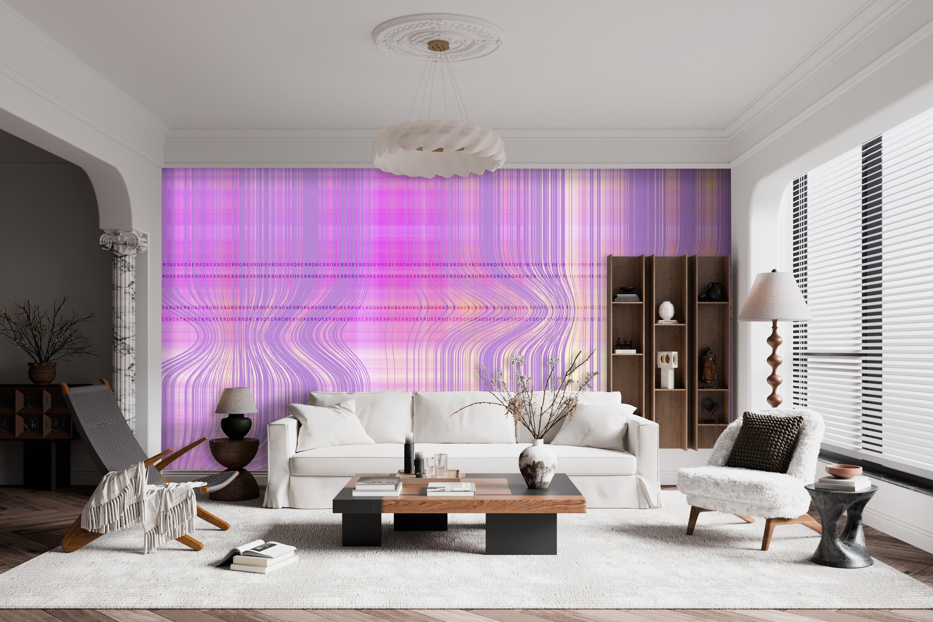 Image of Faulty Pattern in Digital Lavender - Wallpaper Mural - Quick Ship