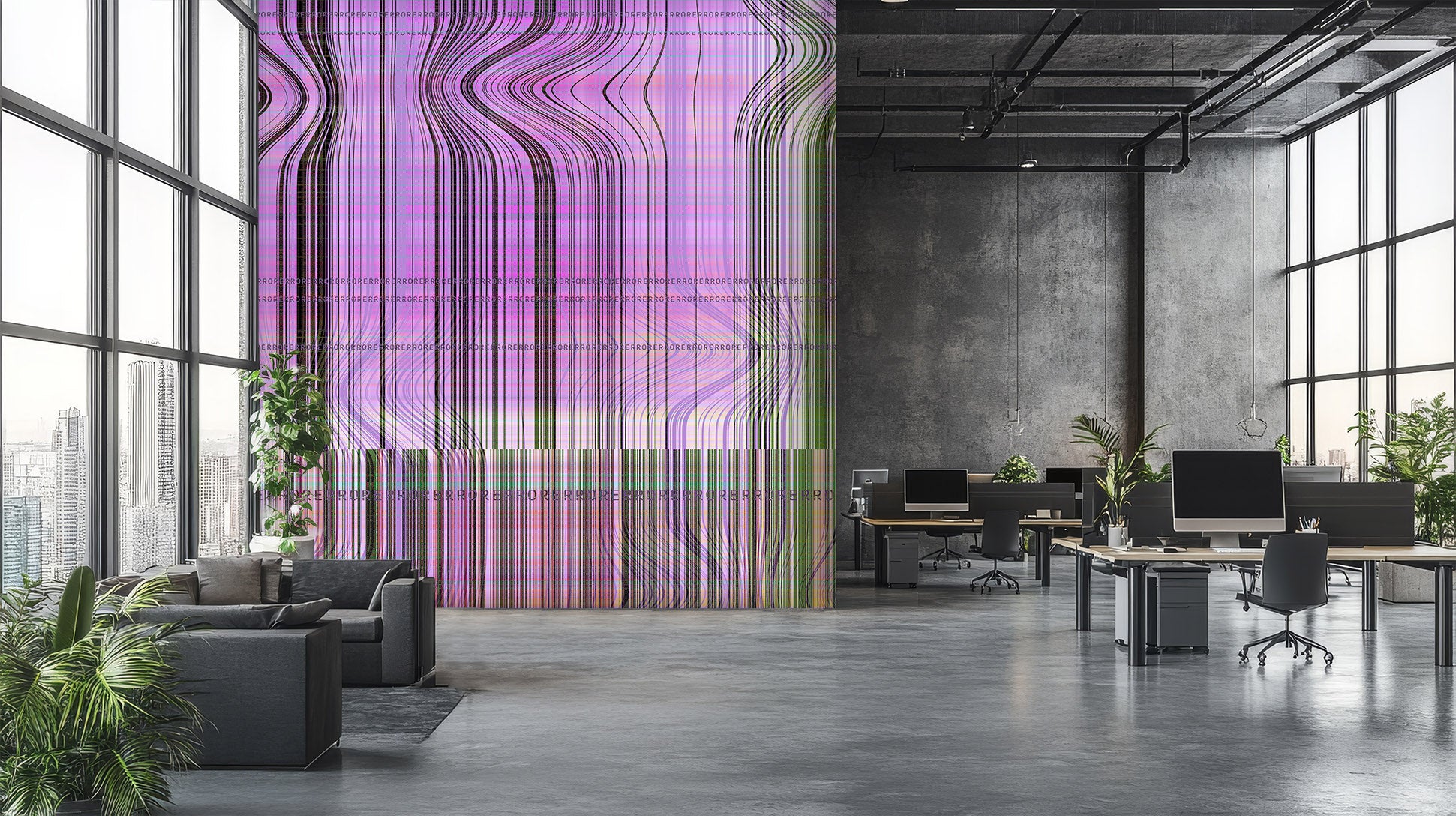 Image of Faulty Pattern in Orchid - Wallpaper Mural - Quick Ship