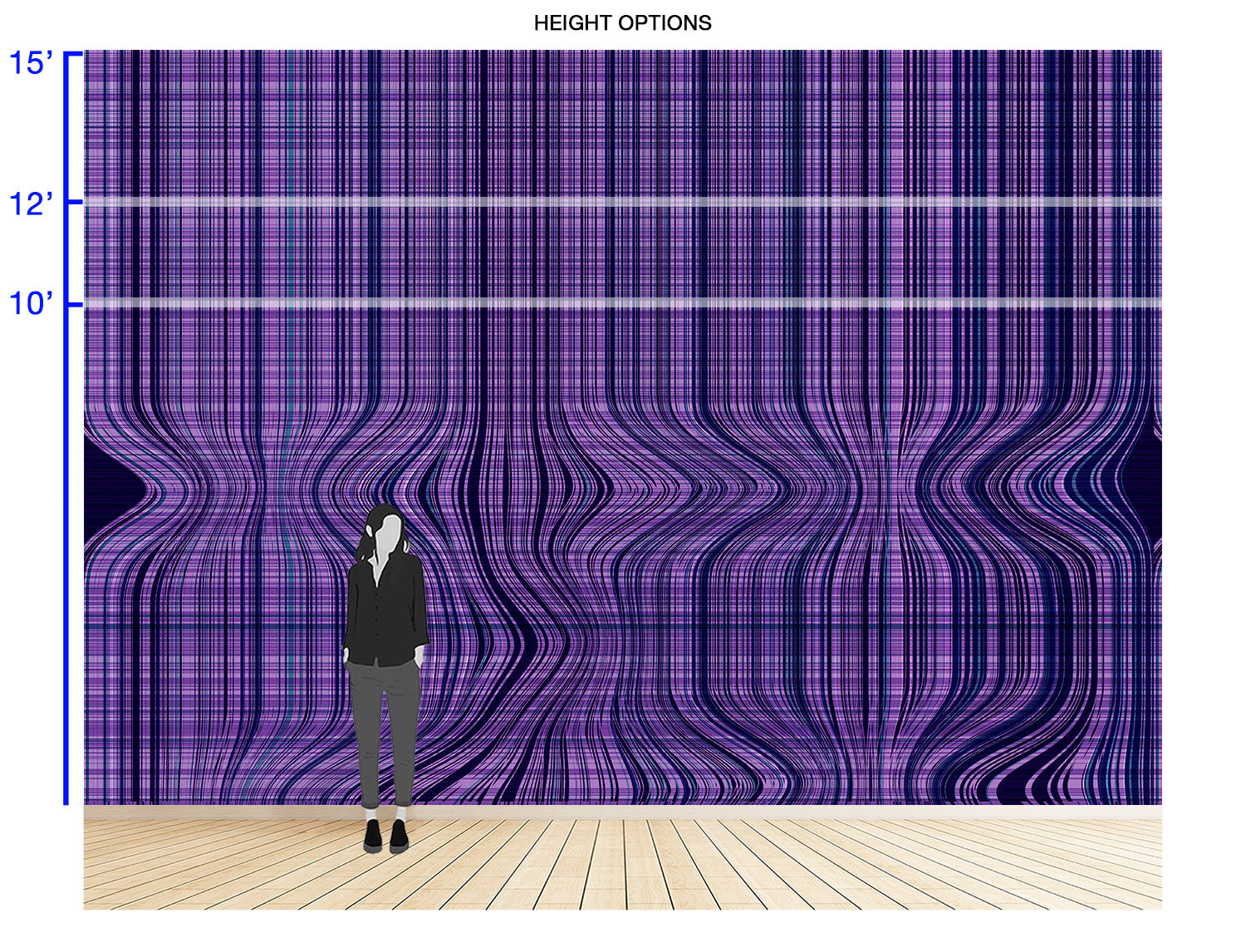 Image of Faulty Pattern in Violet - Wallpaper Mural - Quick Ship