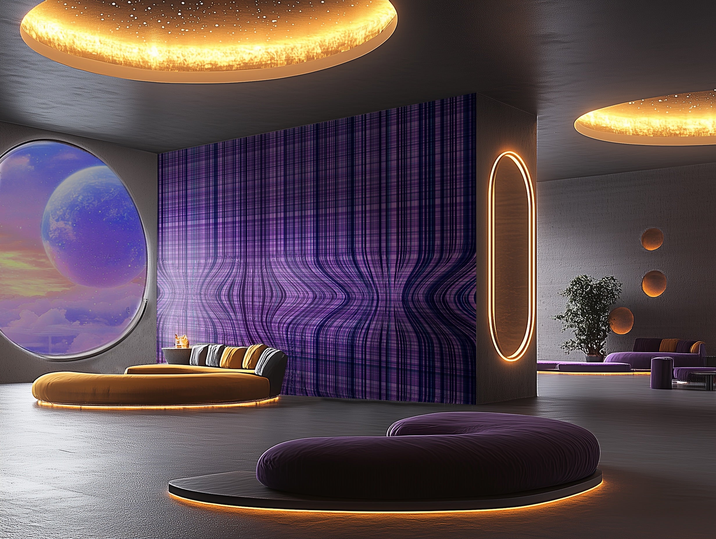 Image of Faulty Pattern in Violet - Wallpaper Mural - Quick Ship