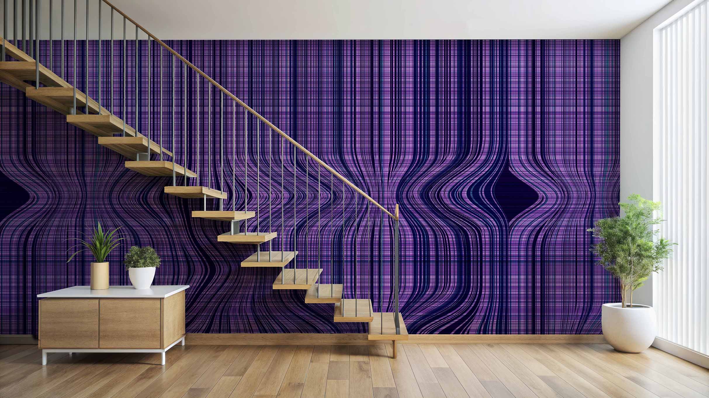 Image of Faulty Pattern in Violet - Wallpaper Mural - Quick Ship