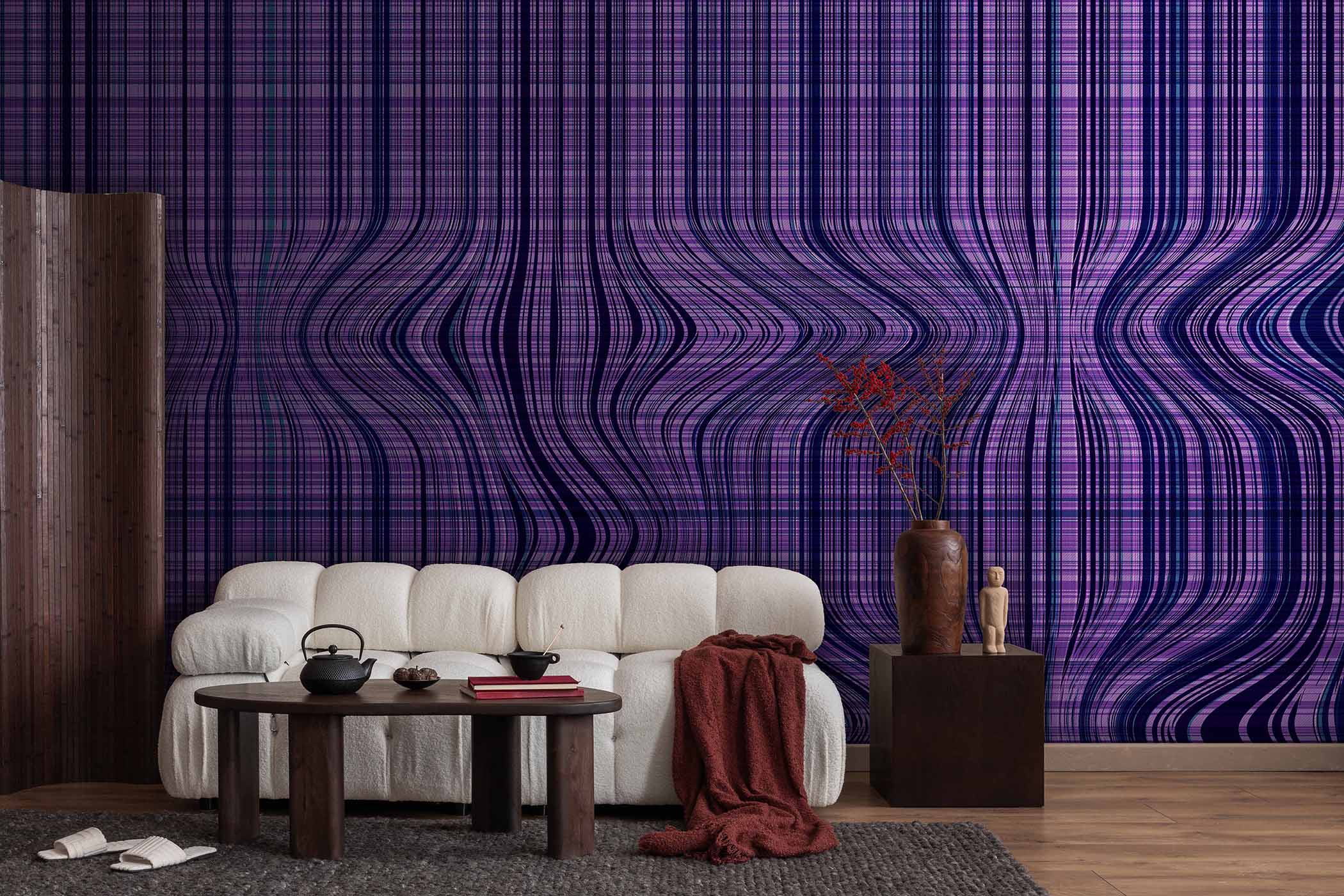Image of Faulty Pattern in Violet - Wallpaper Mural - Quick Ship