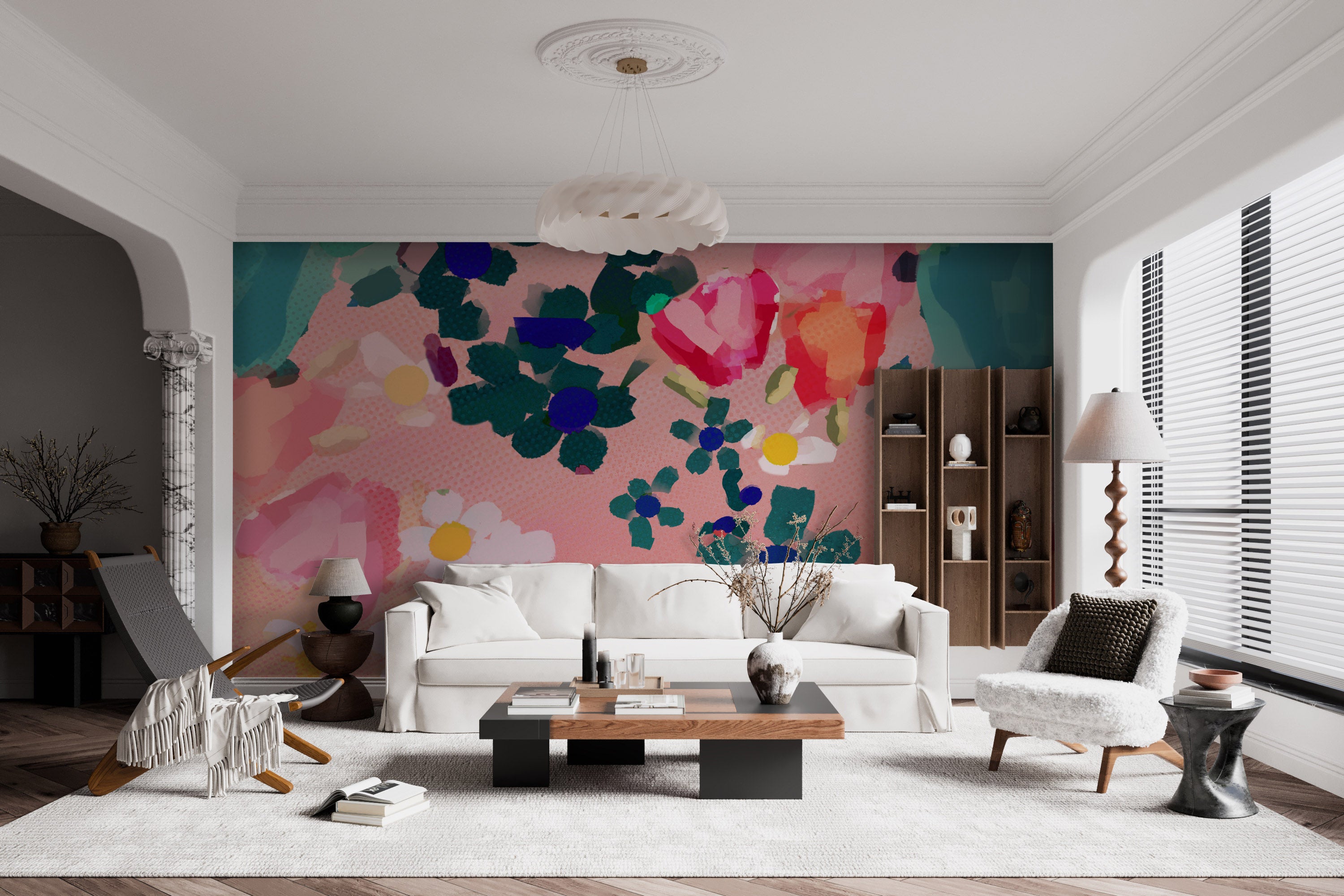 Image of Flora in Blush Made to Measure Mural