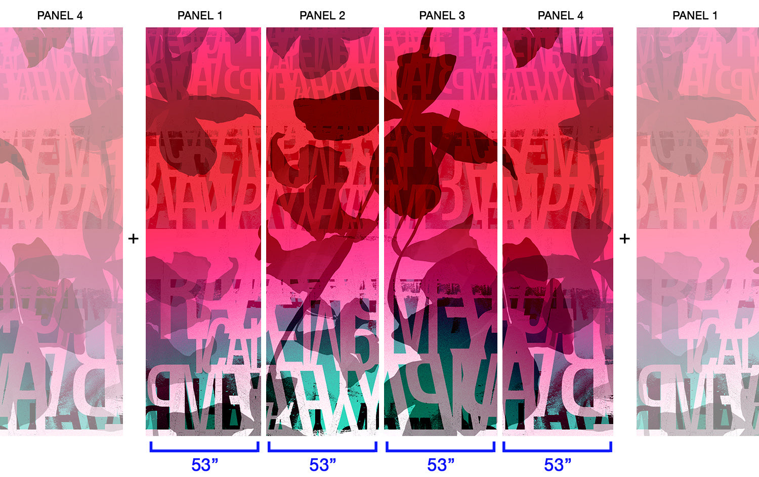Image of Reimagine in Coral - Wallpaper Mural - Quick Ship