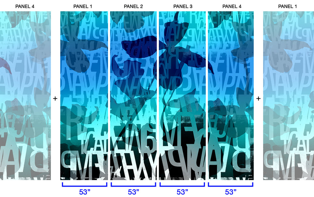 Reimagine in Cyan - Wallpaper Mural - Quick Ship