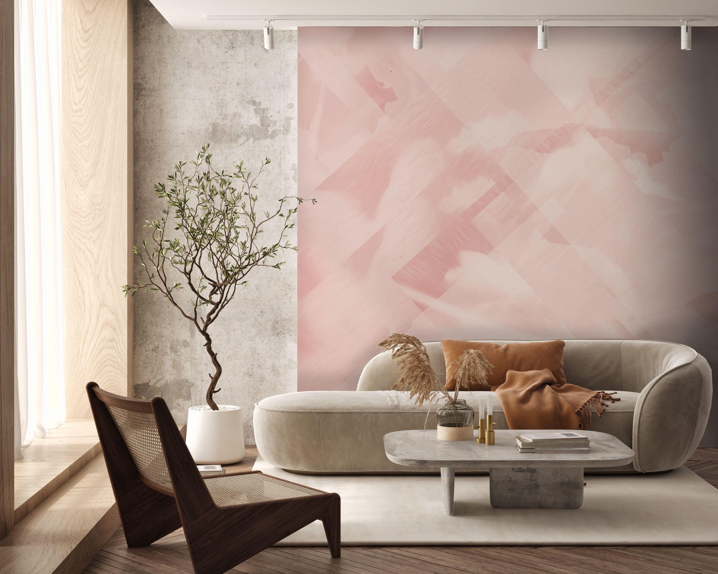 Image of Floret Askew in Blush Made to Measure Mural