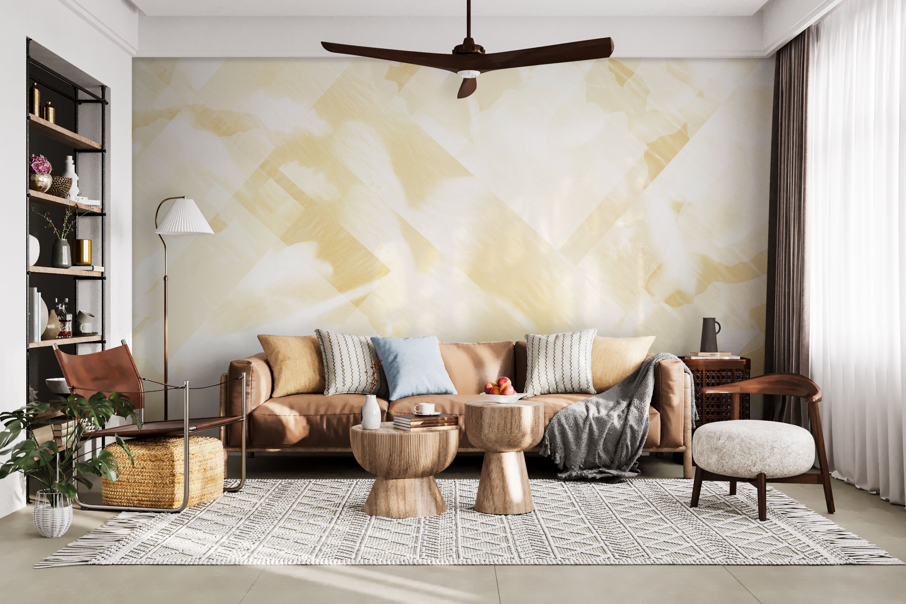 Image of Floret Askew in Marigold Made to Measure Mural