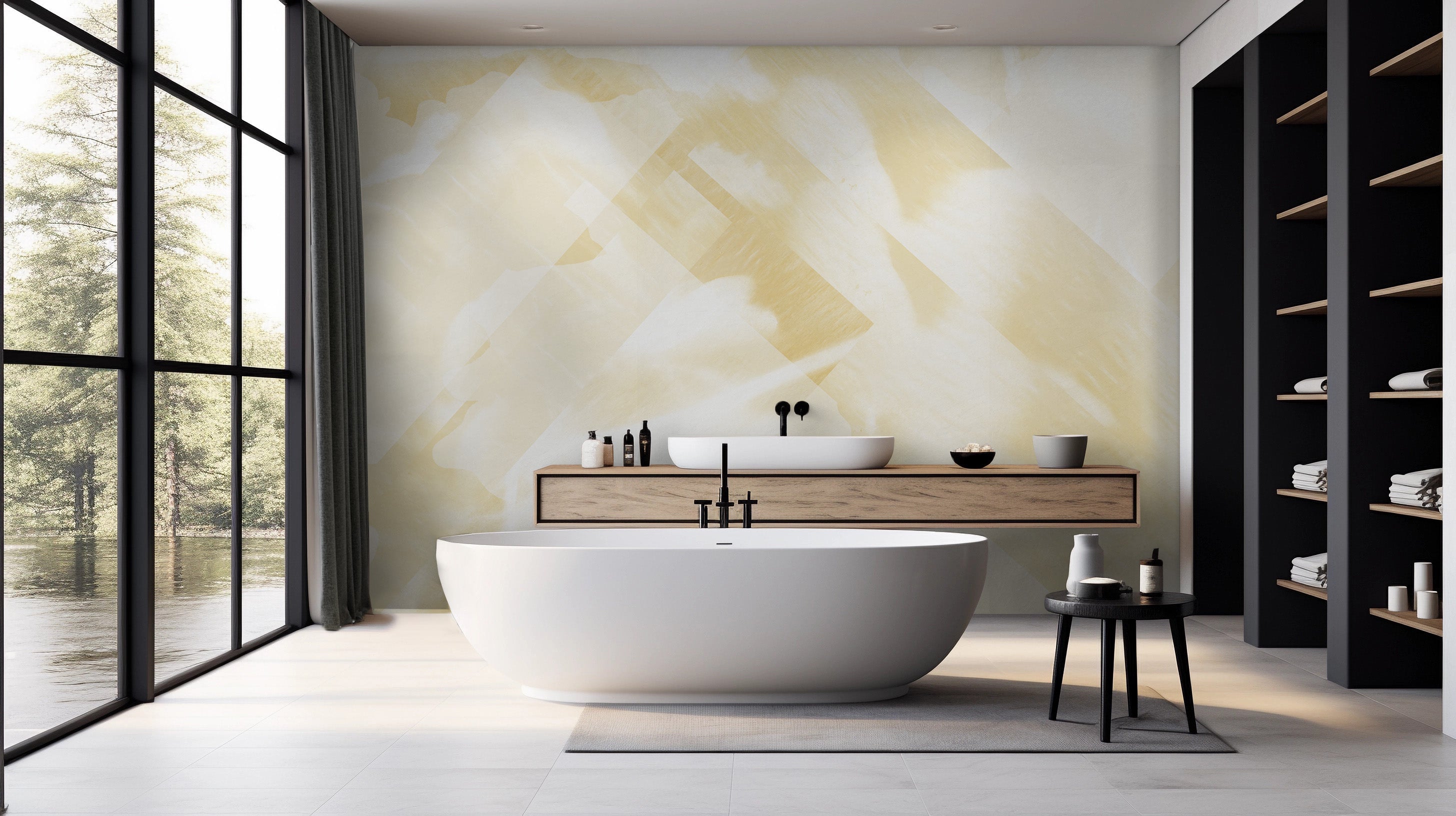 Image of Floret Askew in Marigold Made to Measure Mural