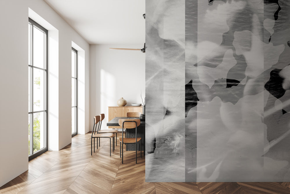 Floret Stripe in Black + White Made to Measure Mural