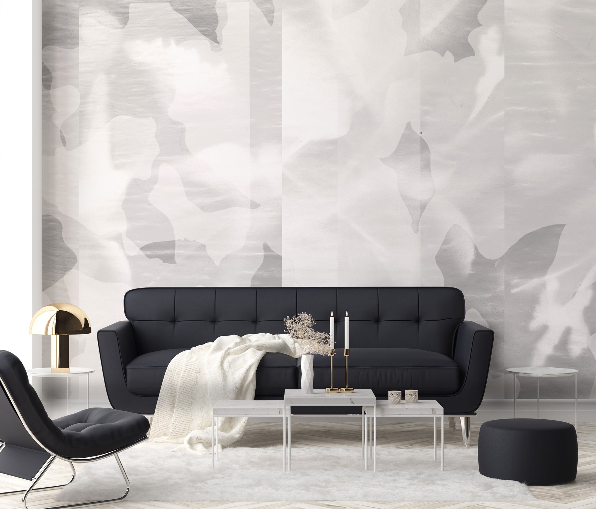 Floret Stripe in Pearl Made to Measure Mural