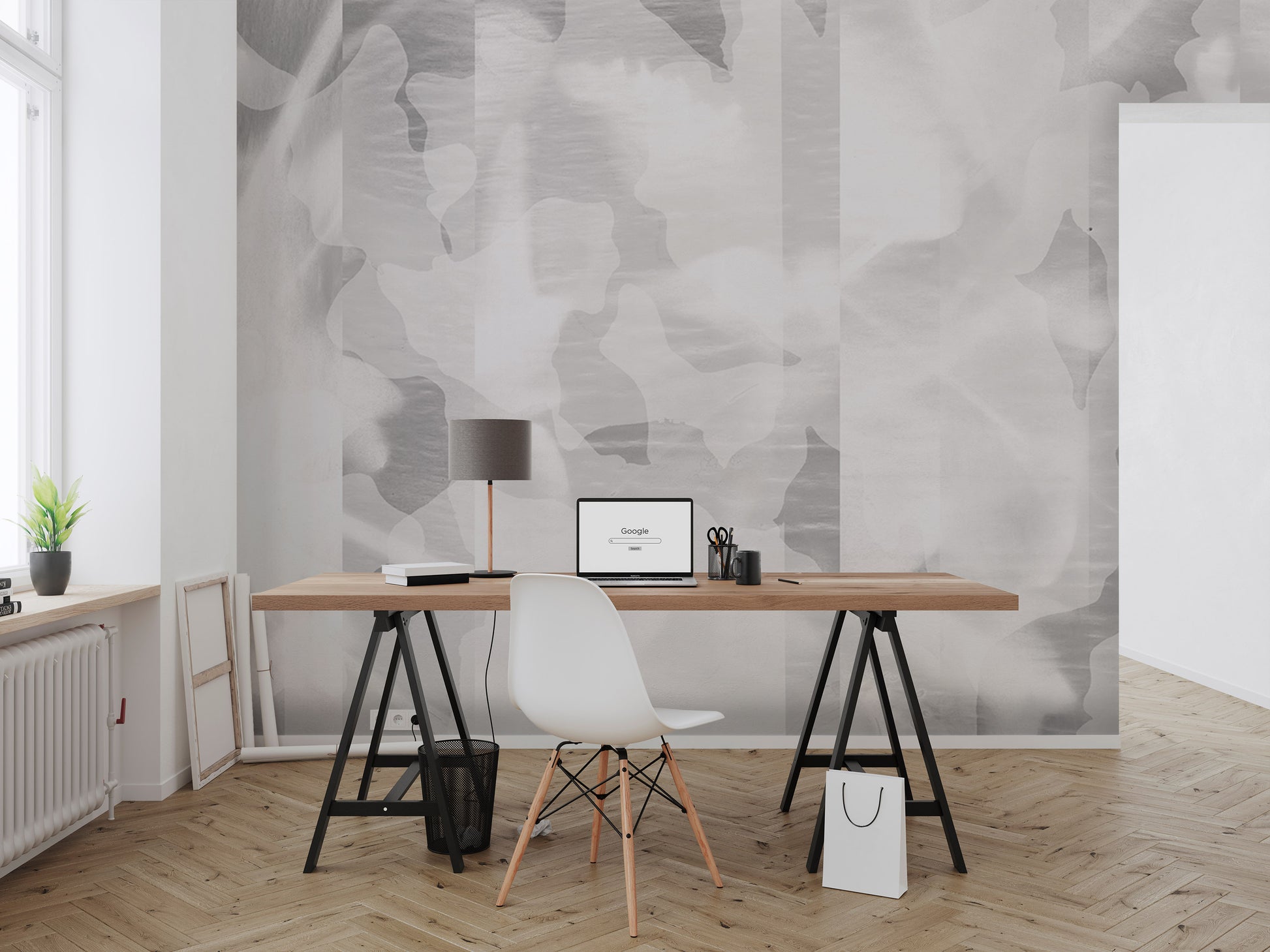 Floret Stripe in Pearl Made to Measure Mural