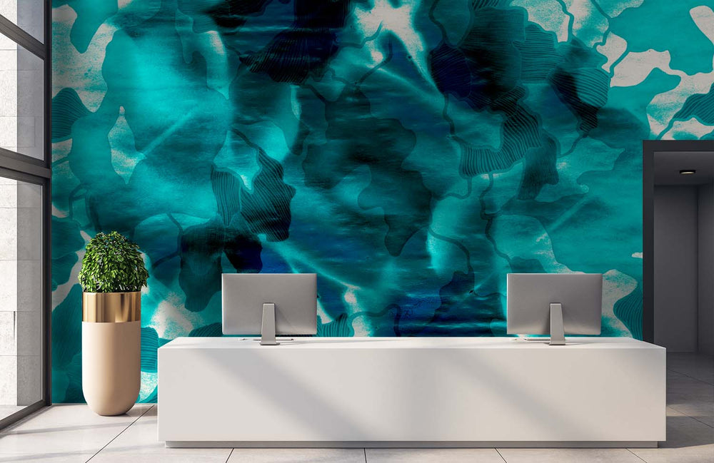 Floret in Teal Made to Measure Mural