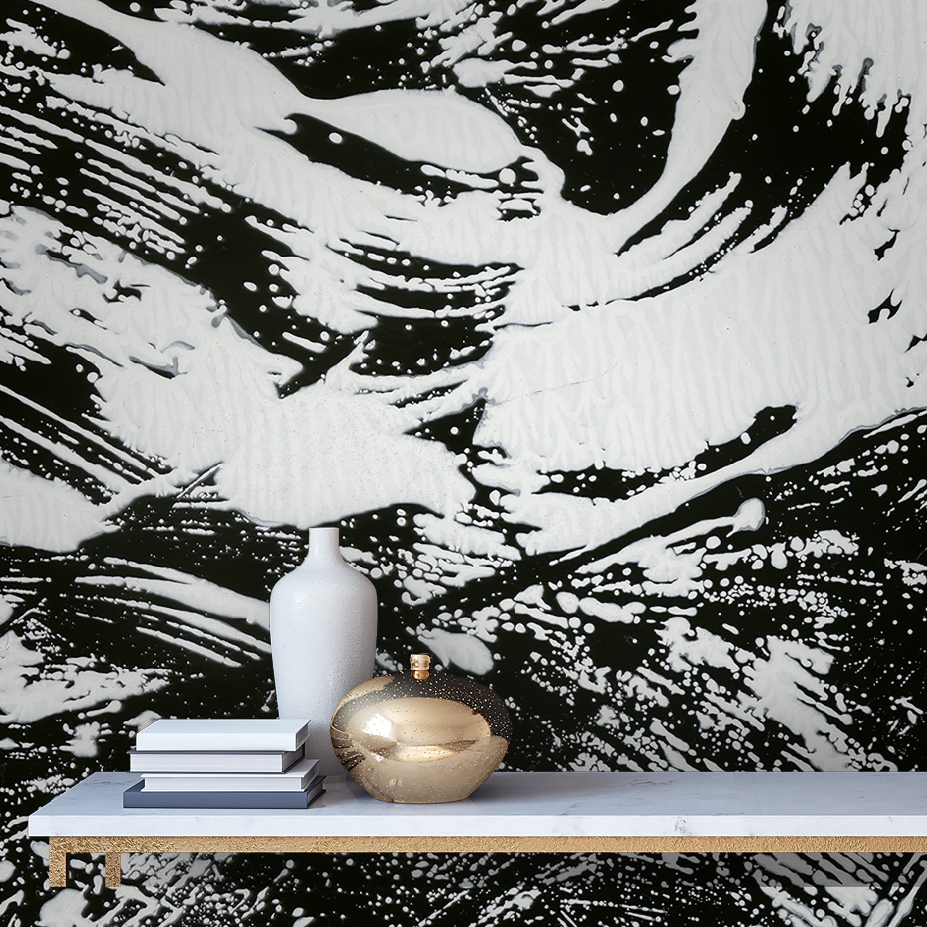 Freeform in Black & White Made to Measure Mural