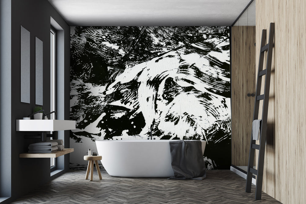 Freeform in Black & White Made to Measure Mural