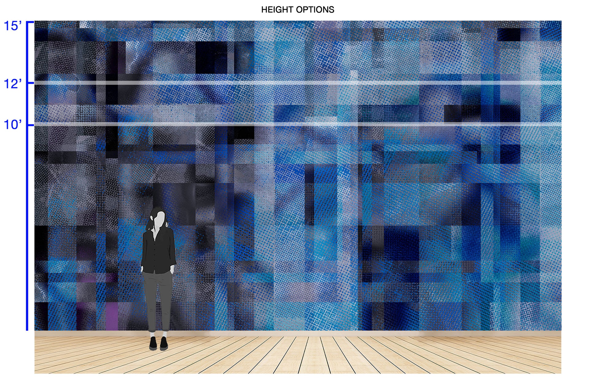 Glass Ceiling in Azure - Wallpaper Mural - Quick Ship