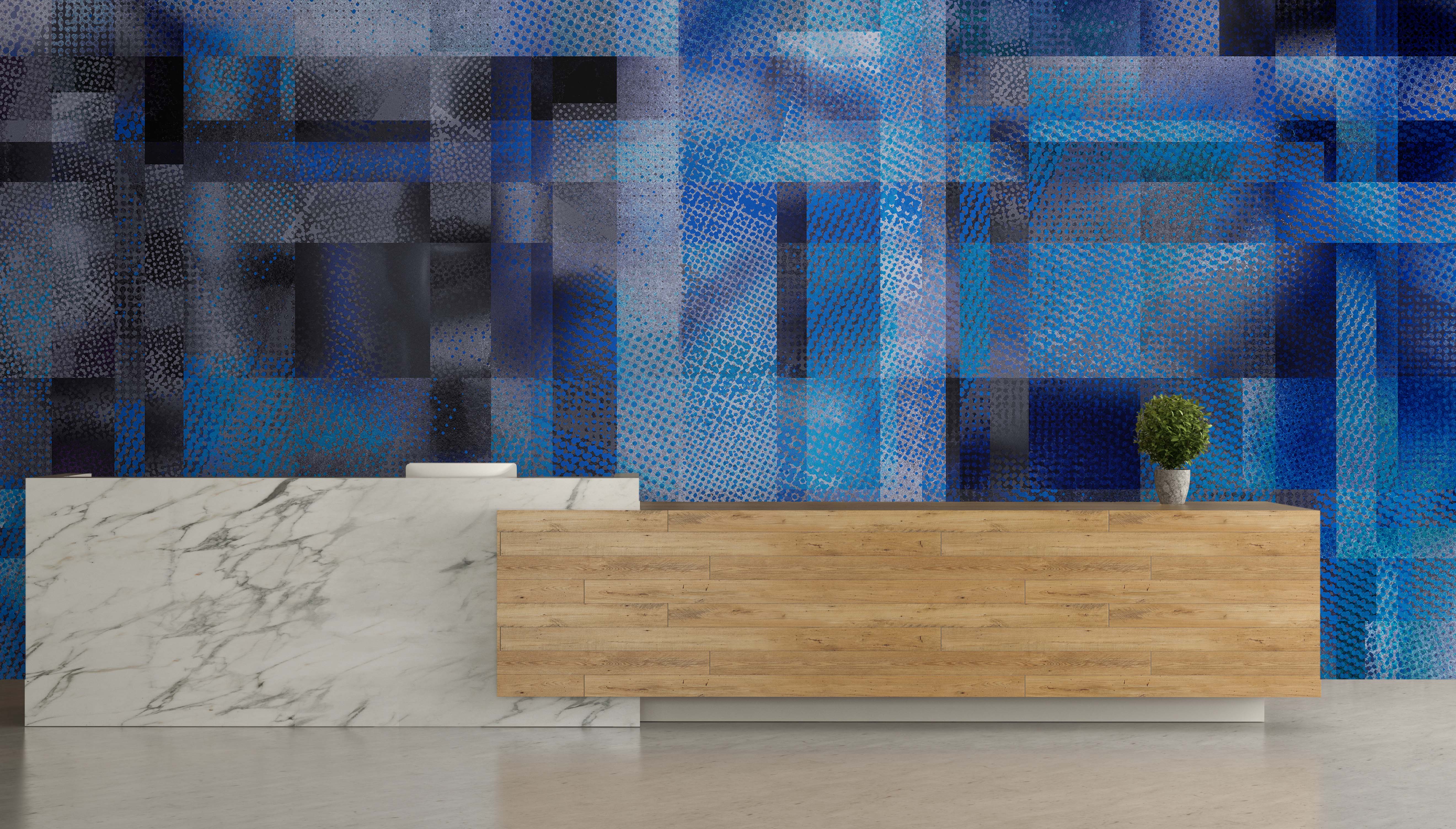 Image of Glass Ceiling in Azure - Wallpaper Mural - Quick Ship