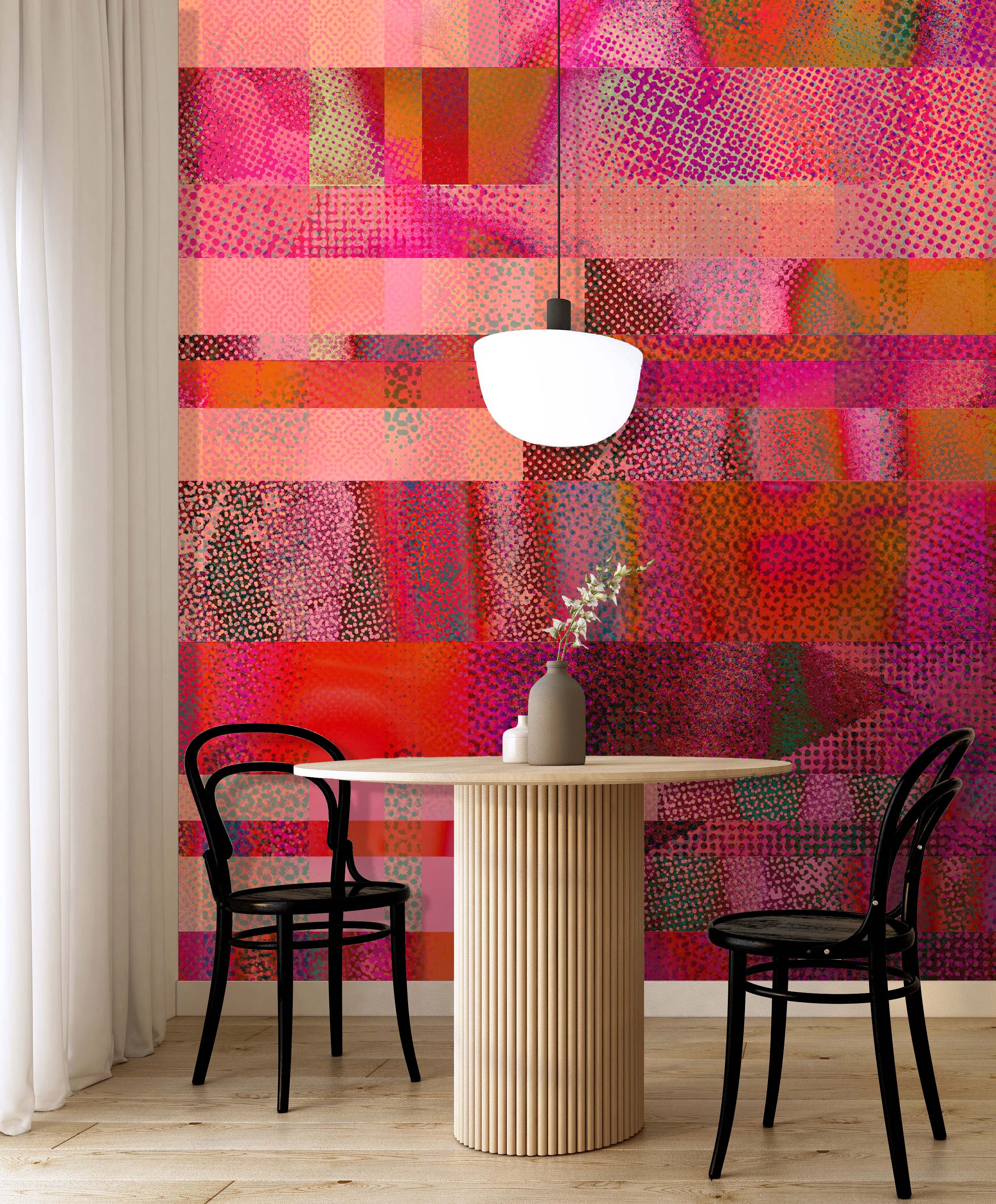 Image of Glass Ceiling in Coral - Wallpaper Mural - Quick Ship