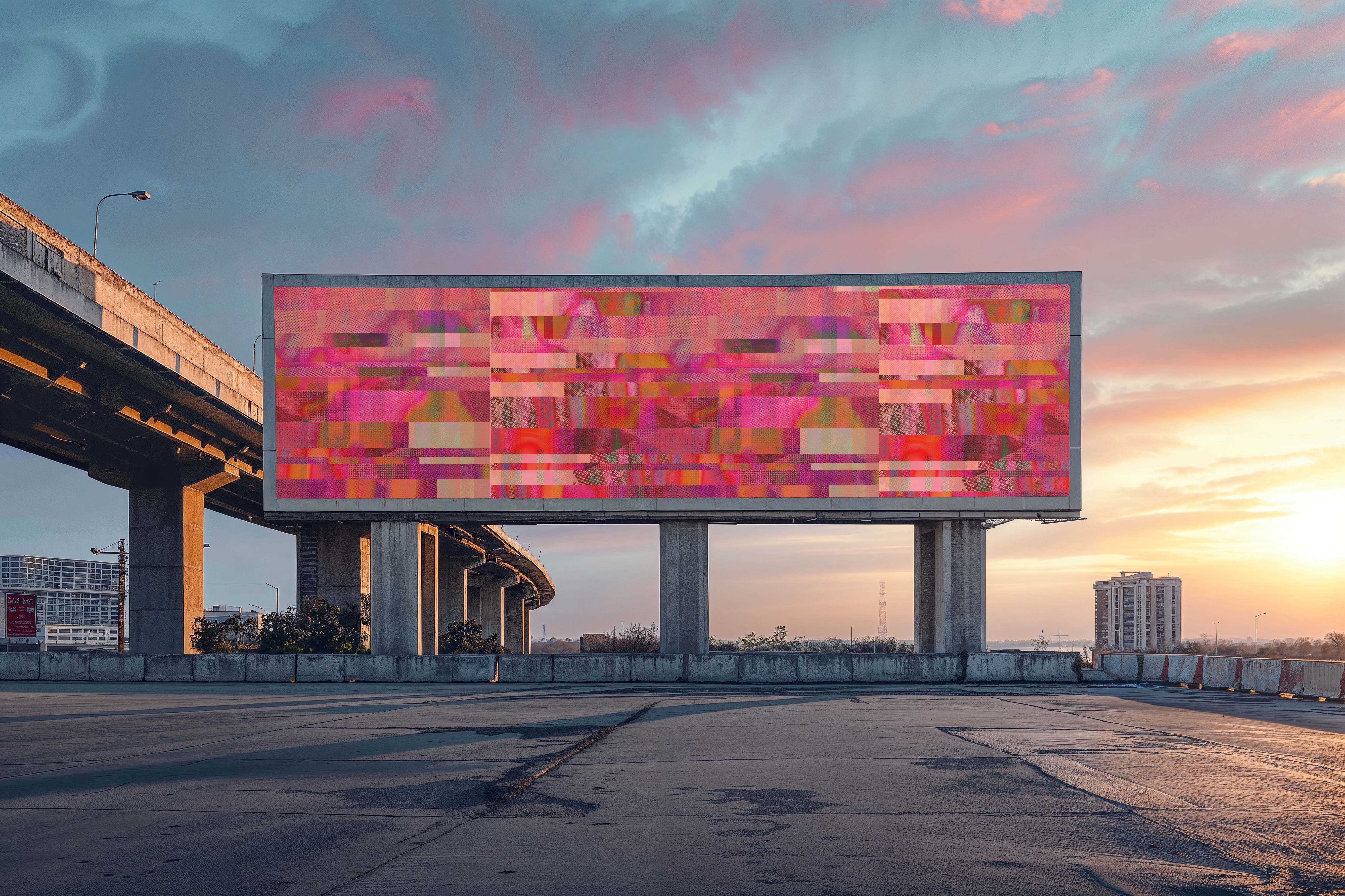 Image of Glass Ceiling in Coral - Wallpaper Mural - Quick Ship