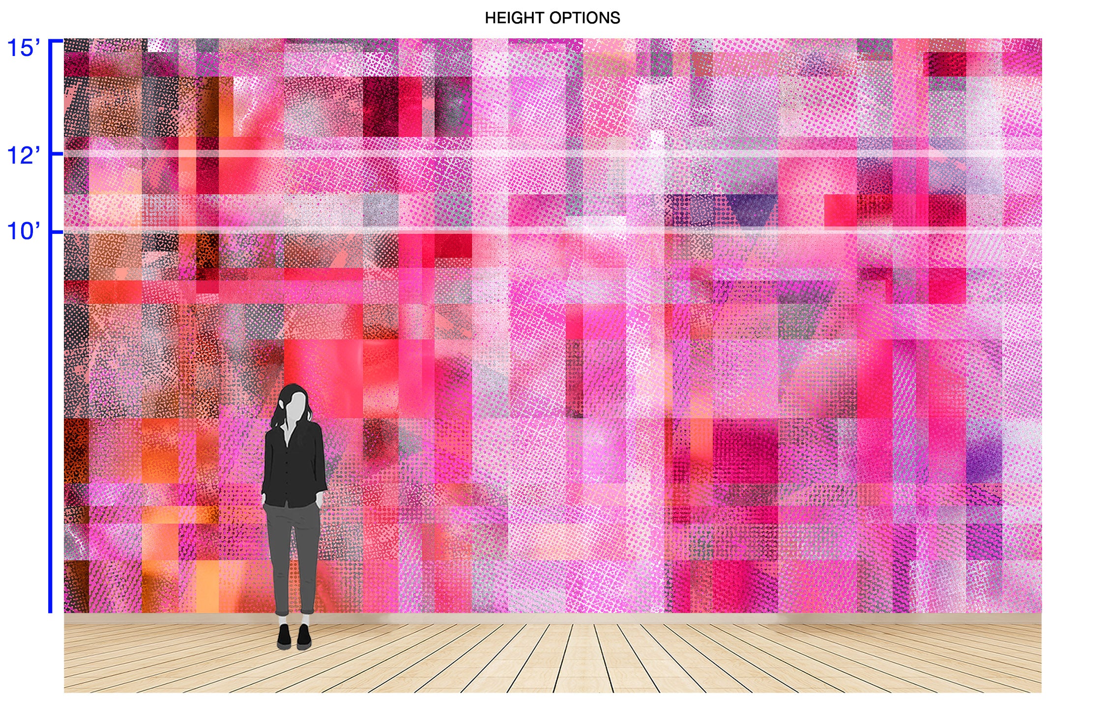 Image of Glass Ceiling in Fuchsia - Wallpaper Mural - Quick Ship