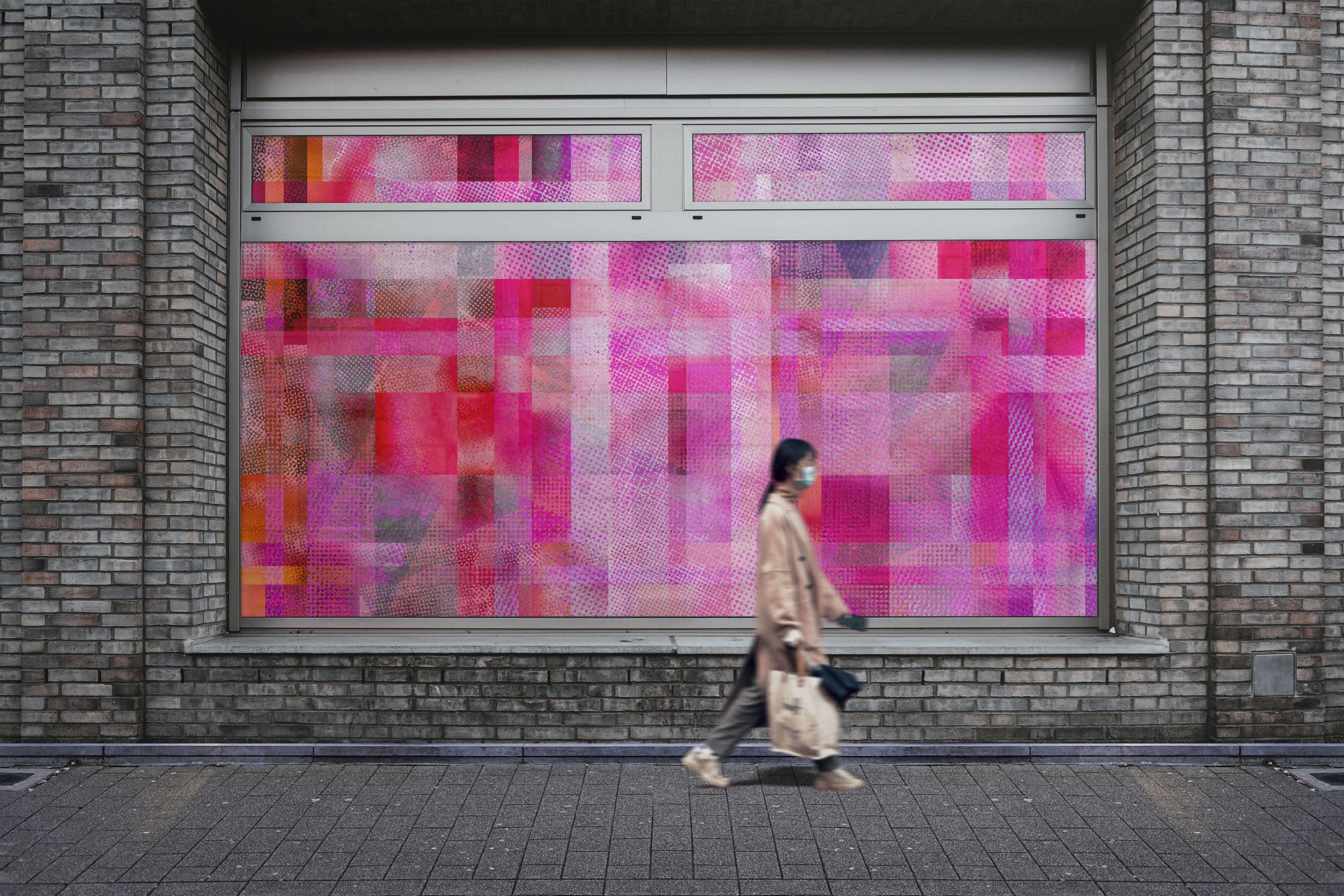 Image of Glass Ceiling in Fuchsia - Wallpaper Mural - Quick Ship