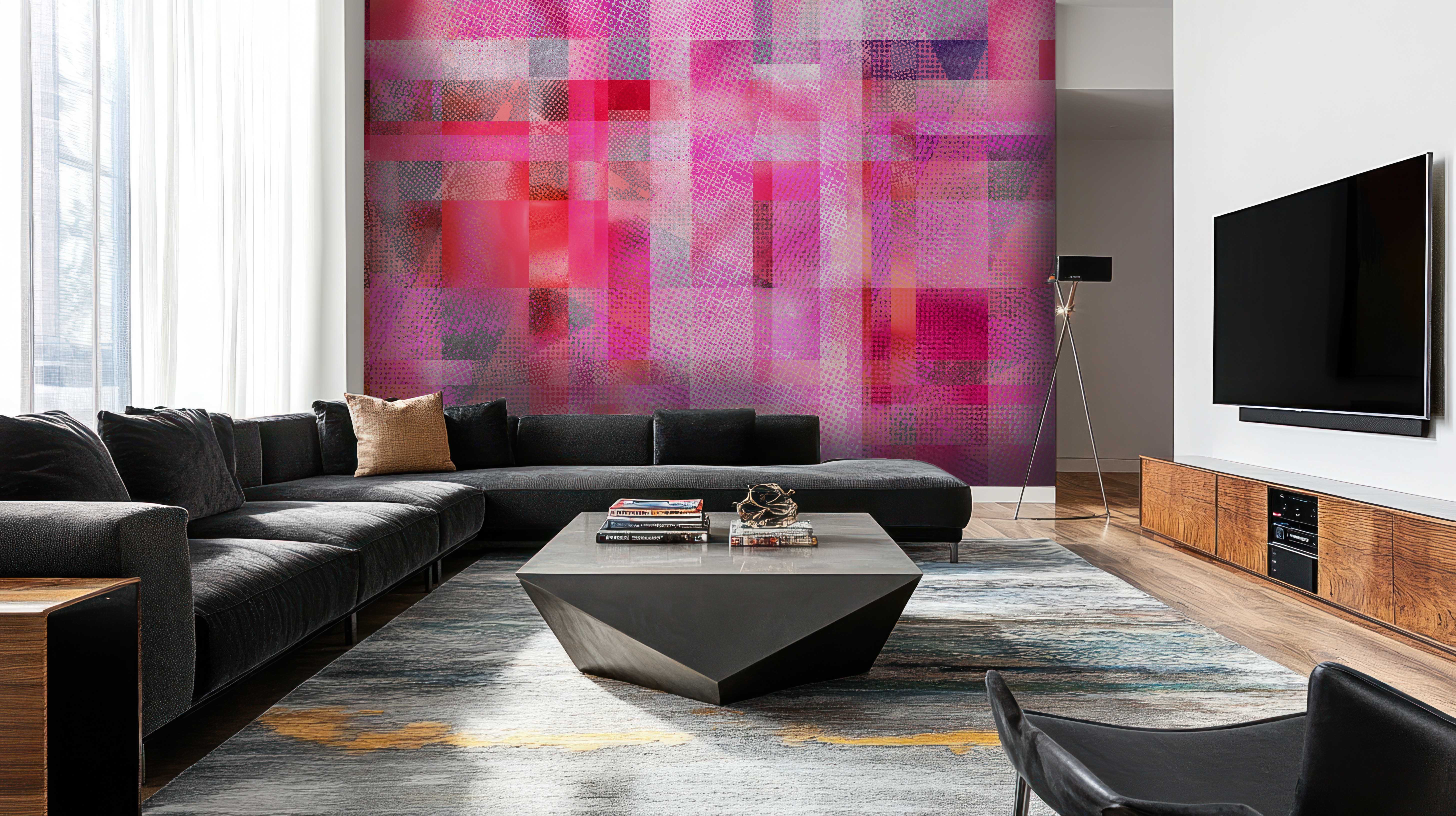 Image of Glass Ceiling in Fuchsia - Wallpaper Mural - Quick Ship