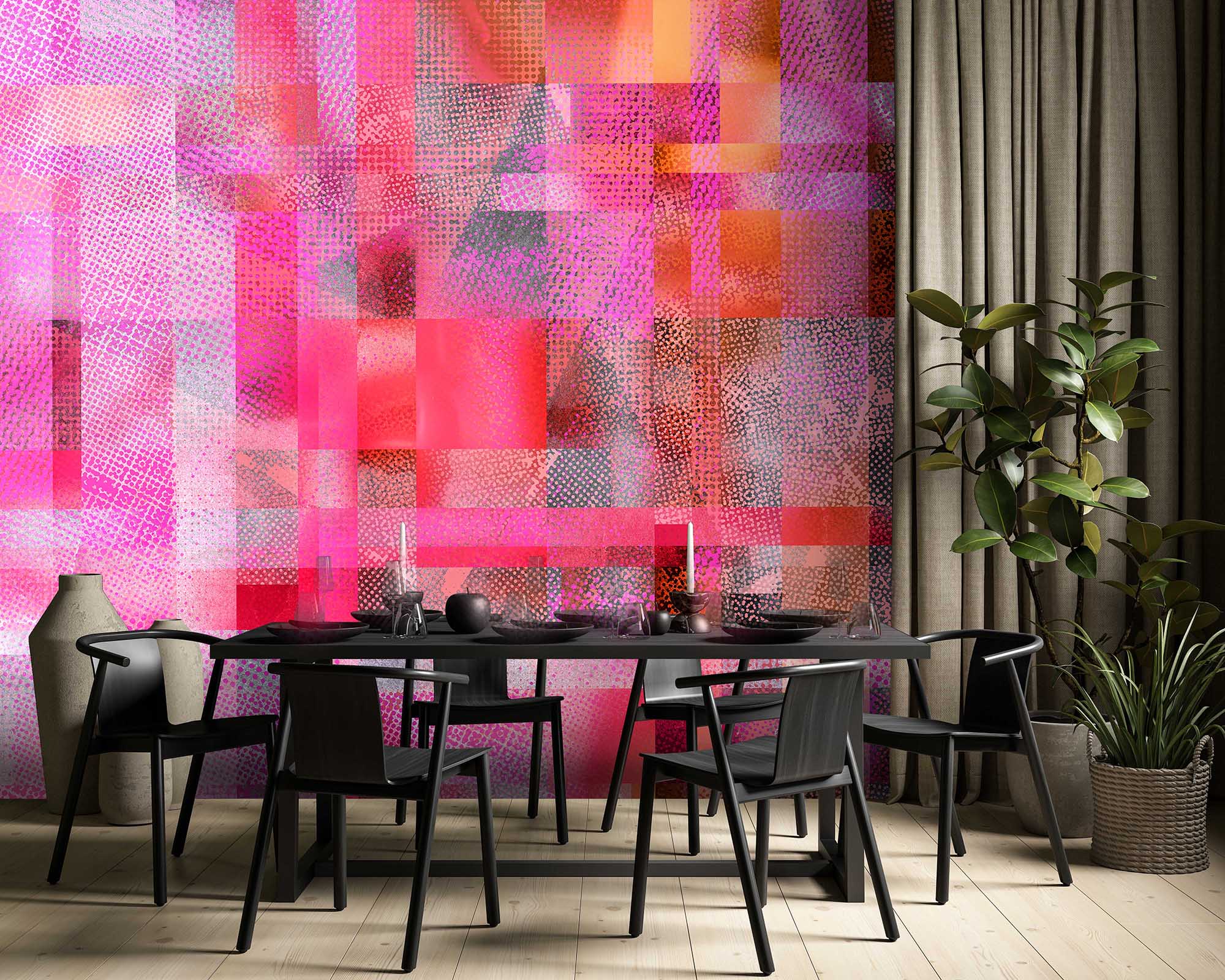 Image of Glass Ceiling in Fuchsia - Wallpaper Mural - Quick Ship