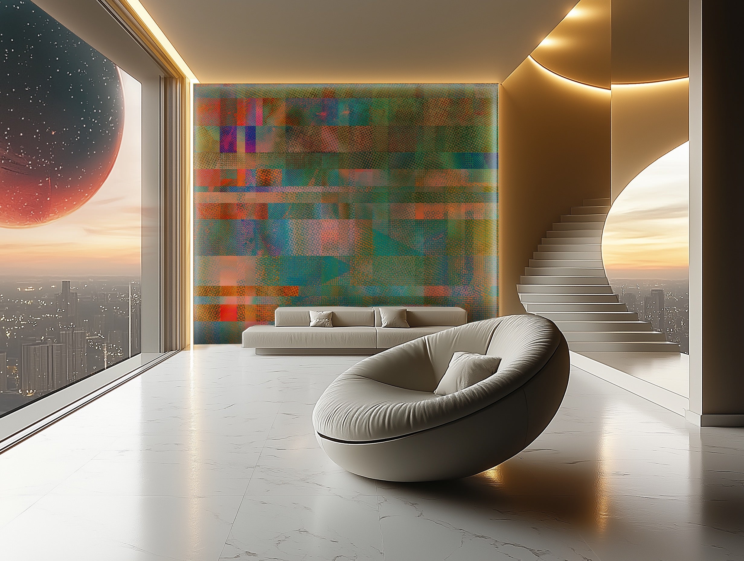 Image of Glass Ceiling in Jade - Wallpaper Mural - Quick Ship