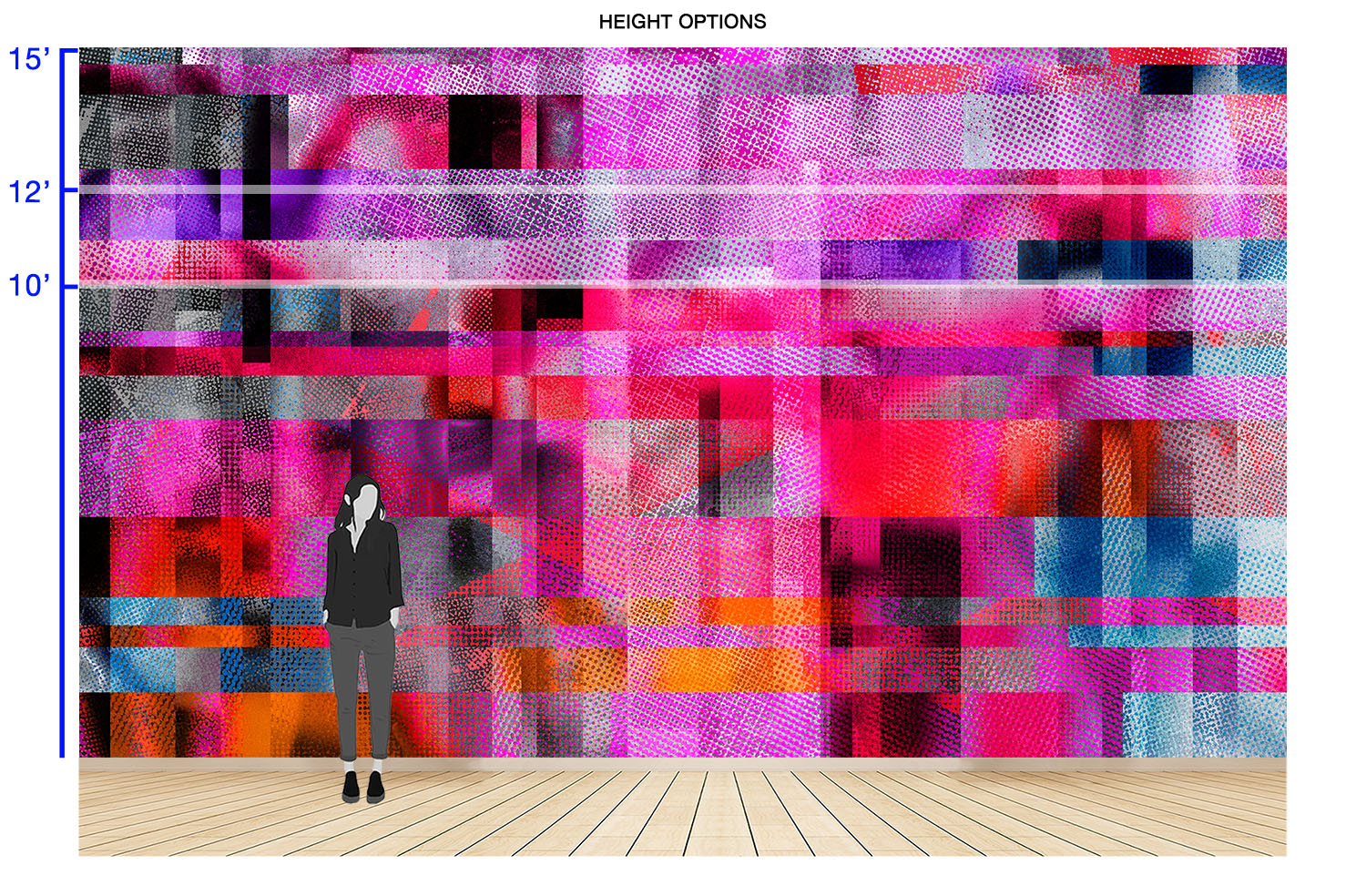 Image of Glass Ceiling in Magenta - Wallpaper Mural - Quick Ship
