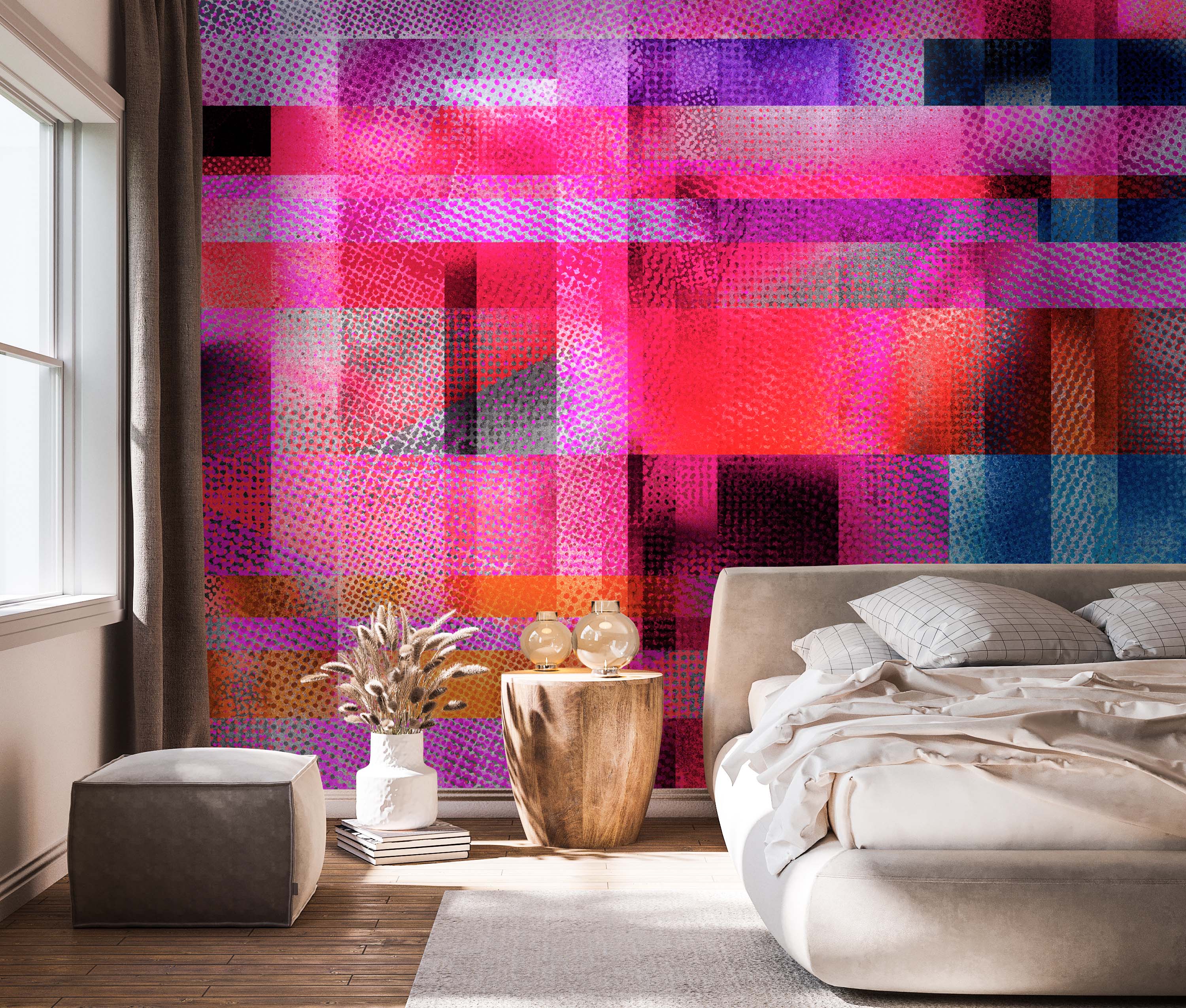 Image of Glass Ceiling in Magenta - Wallpaper Mural - Quick Ship