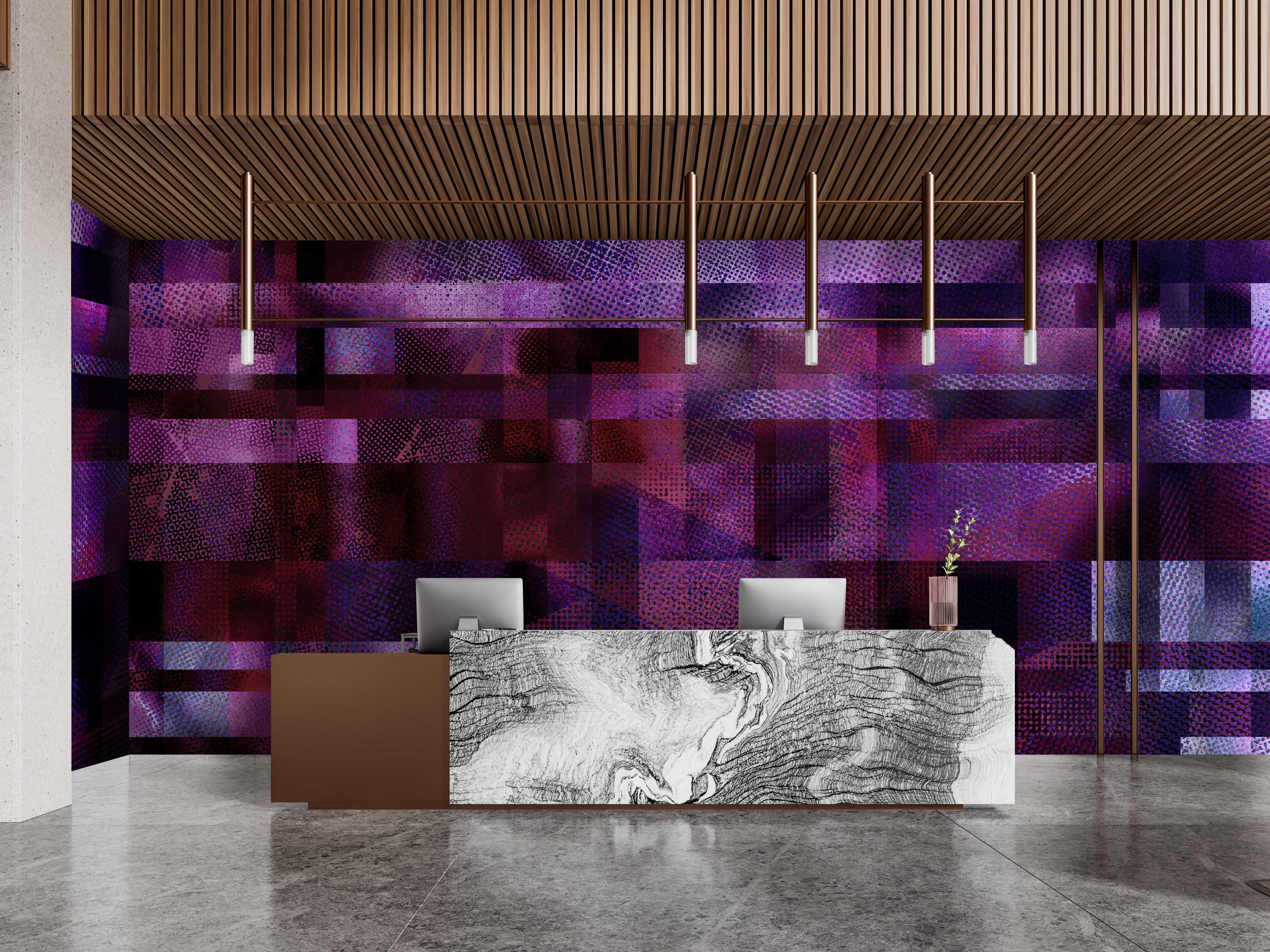Image of Glass Ceiling in Orchid - Wallpaper Mural - Quick Ship