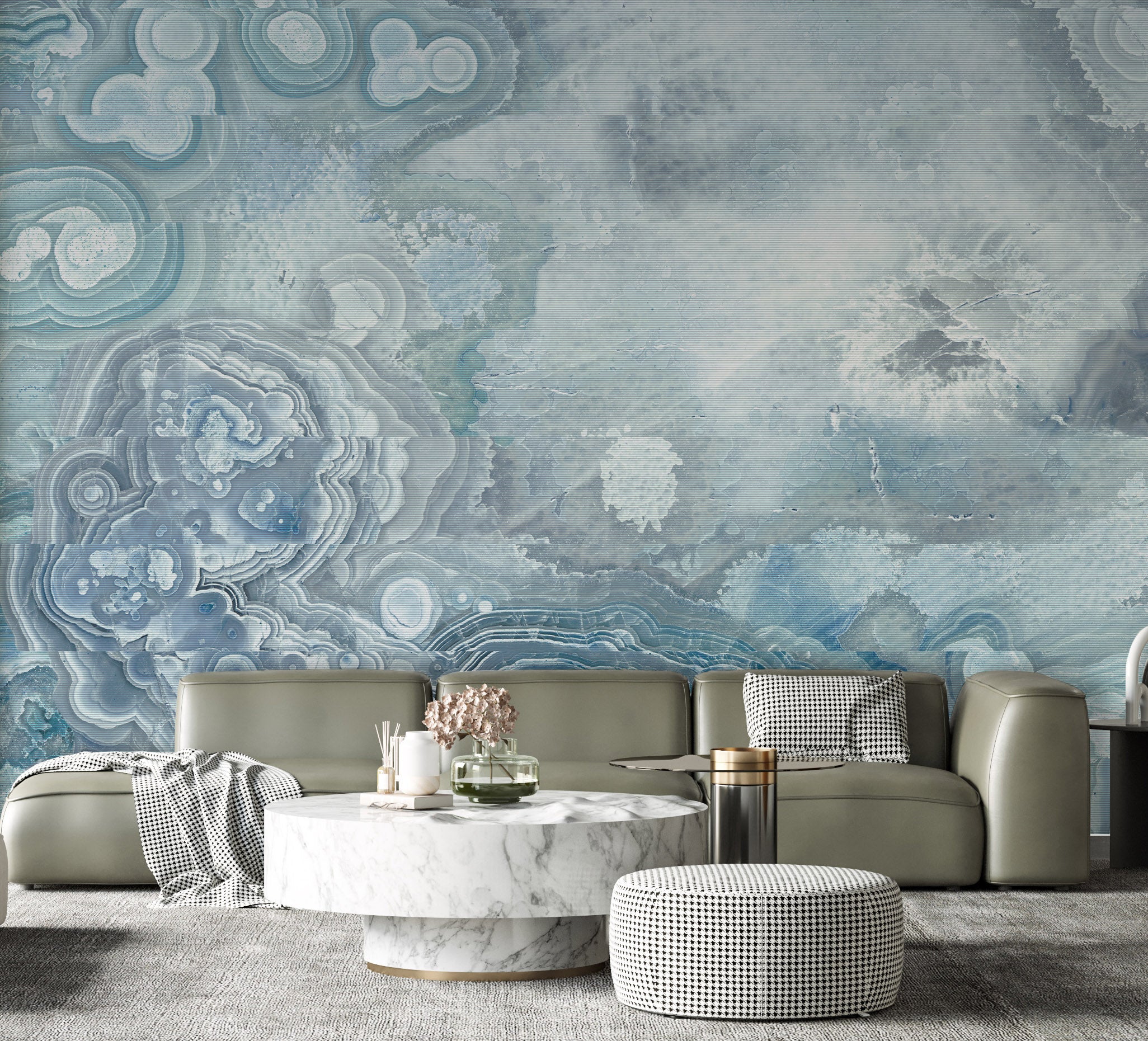 Image of Glitched Agate in Glacier - Quick Ship Mural