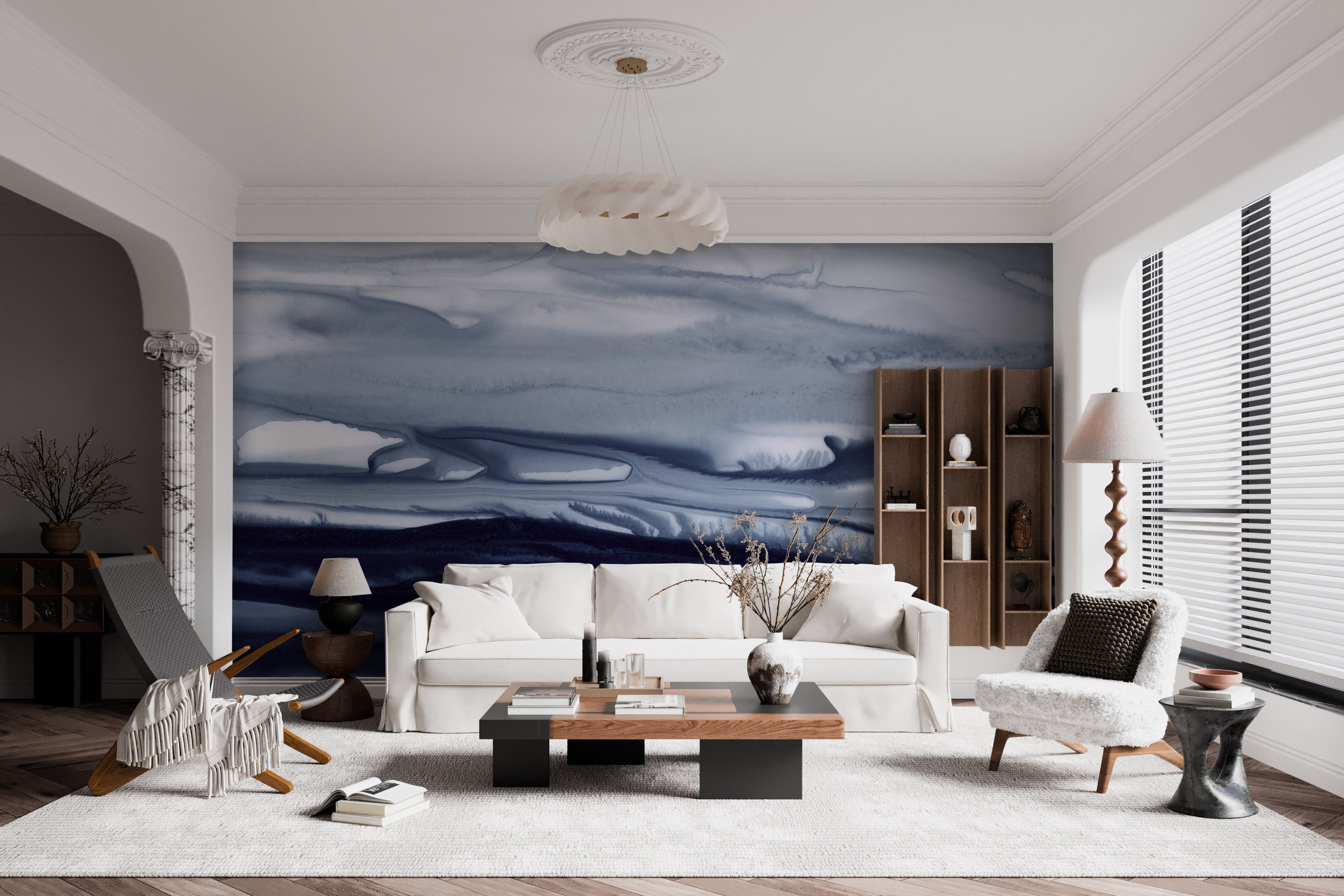 Image of Graduated Navy Made to Measure Mural