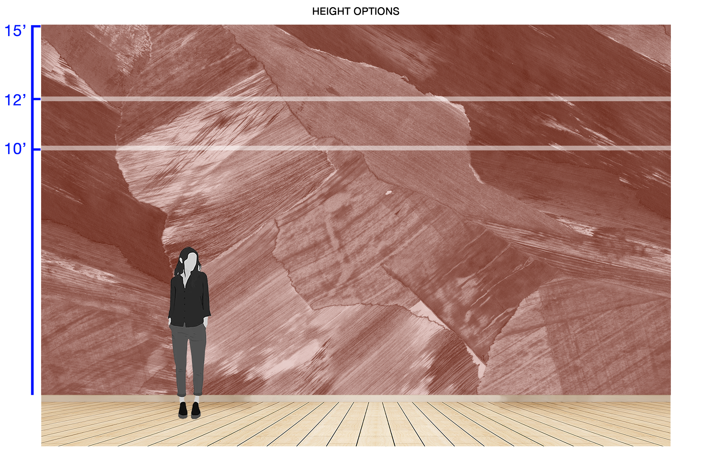 Image of Granite Ridge in Cinnabar - Wallpaper Mural - Quick Ship