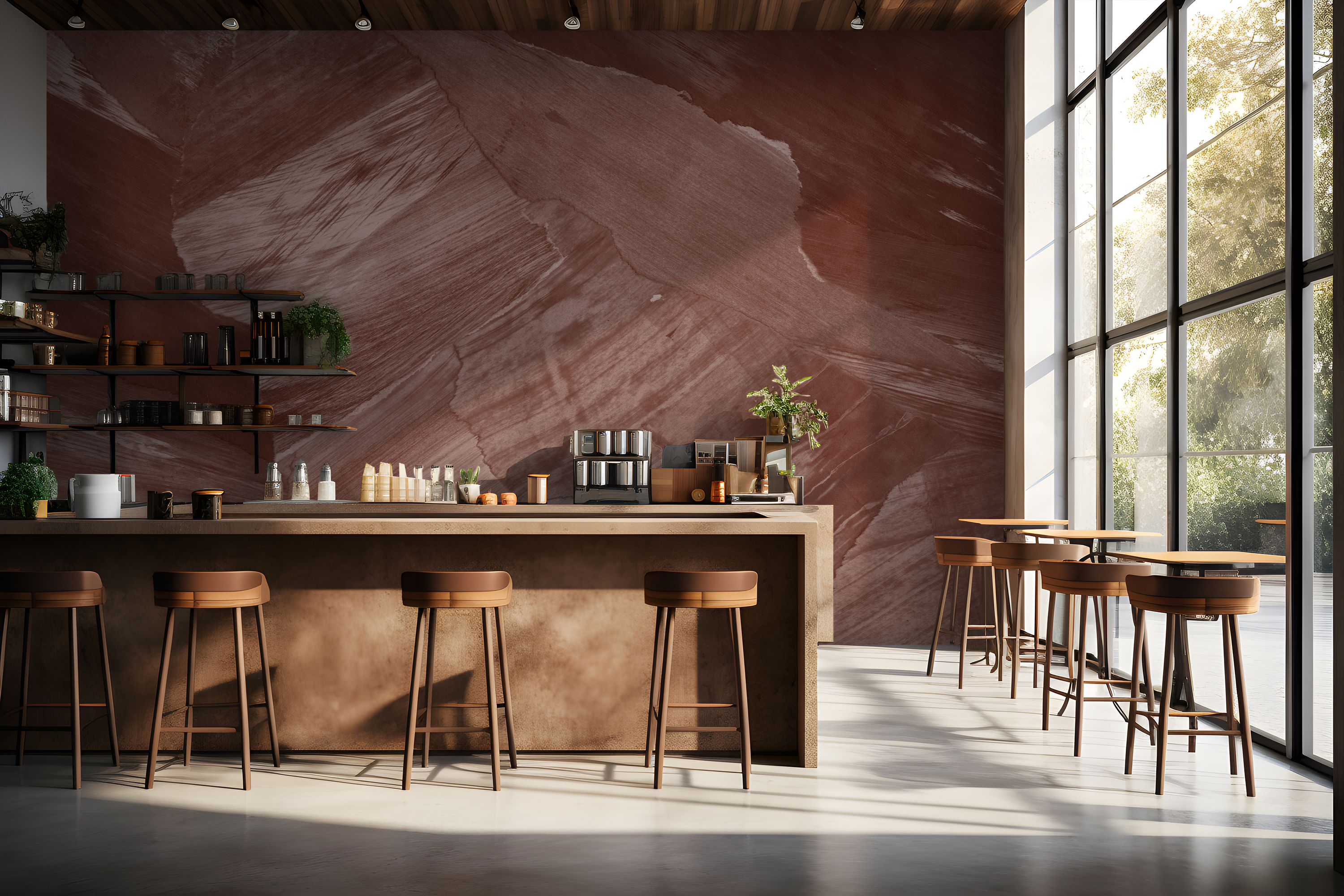 Image of Granite Ridge in Cinnabar - Wallpaper Mural - Quick Ship