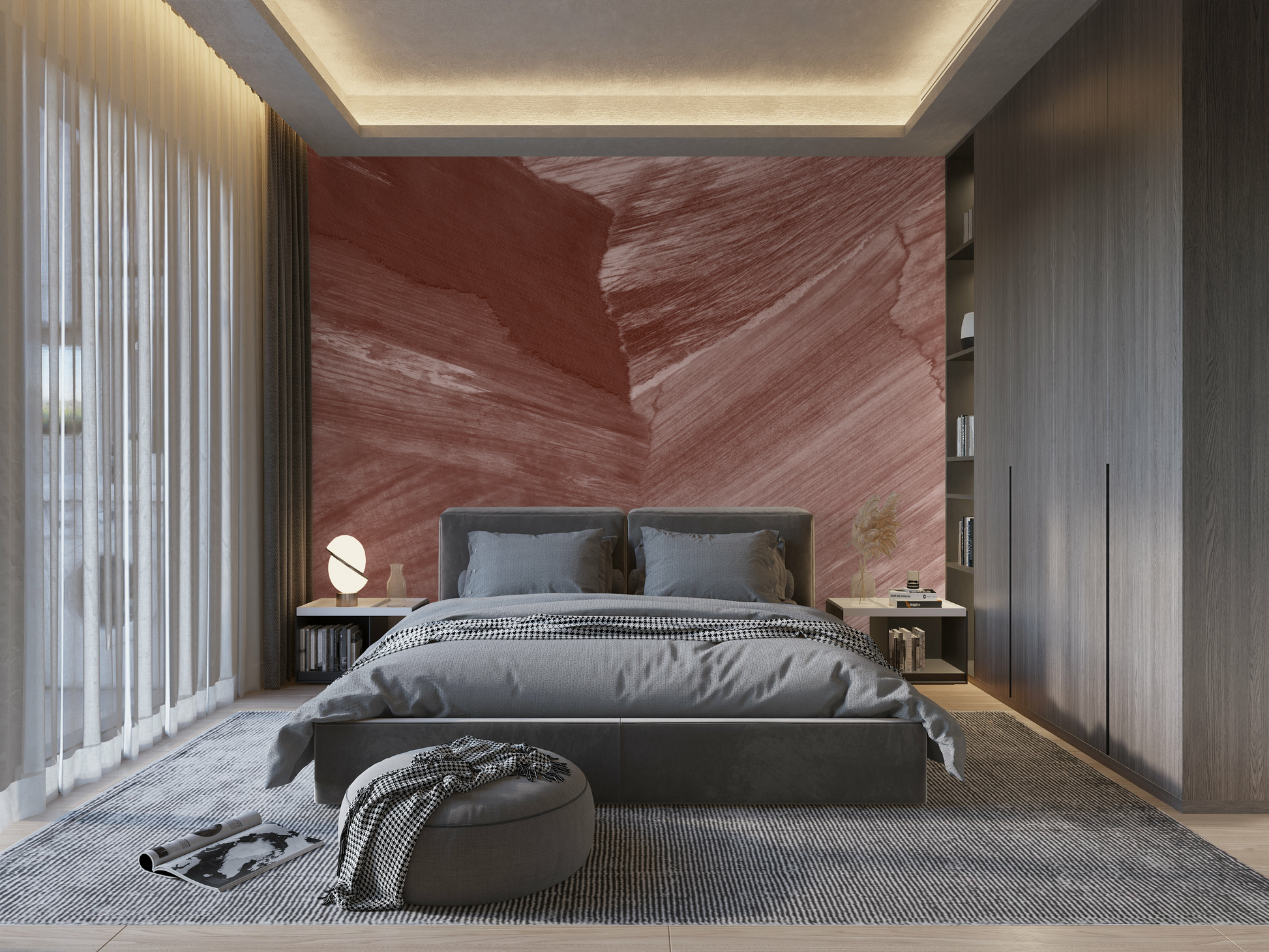 Granite Ridge in Cinnabar - Wallpaper Mural - Quick Ship
