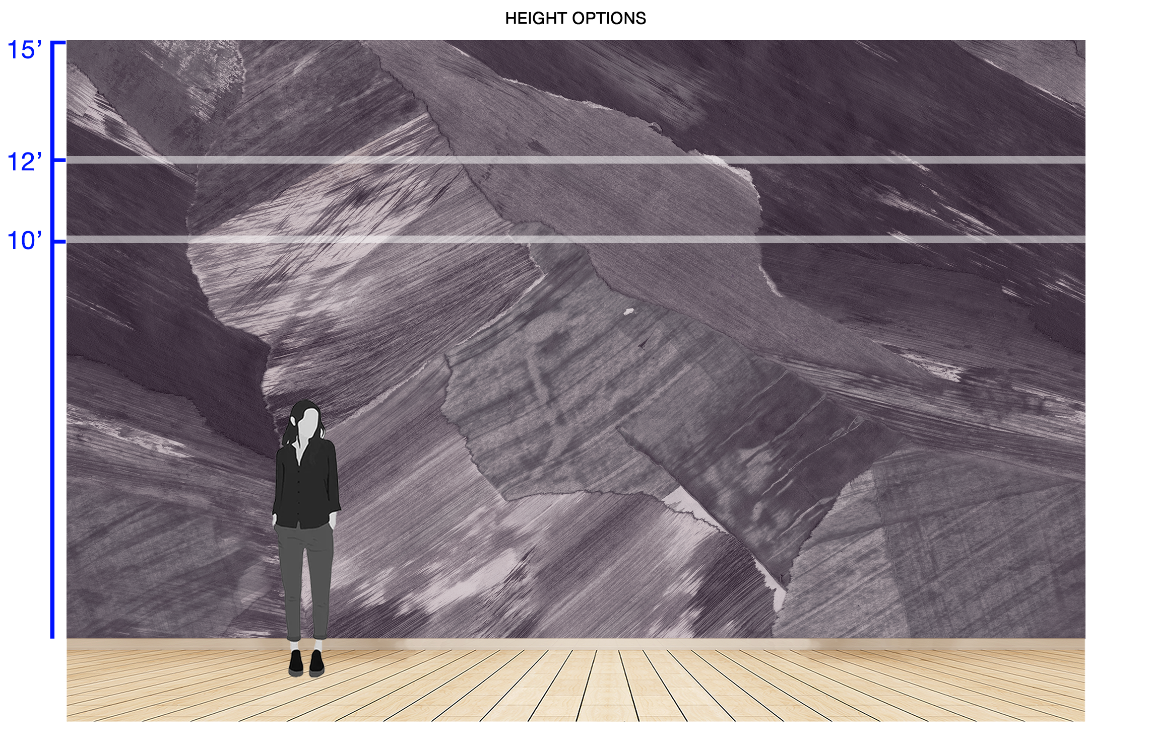 Image of Granite Ridge in Orchid Mist - Wallpaper Mural - Quick Ship