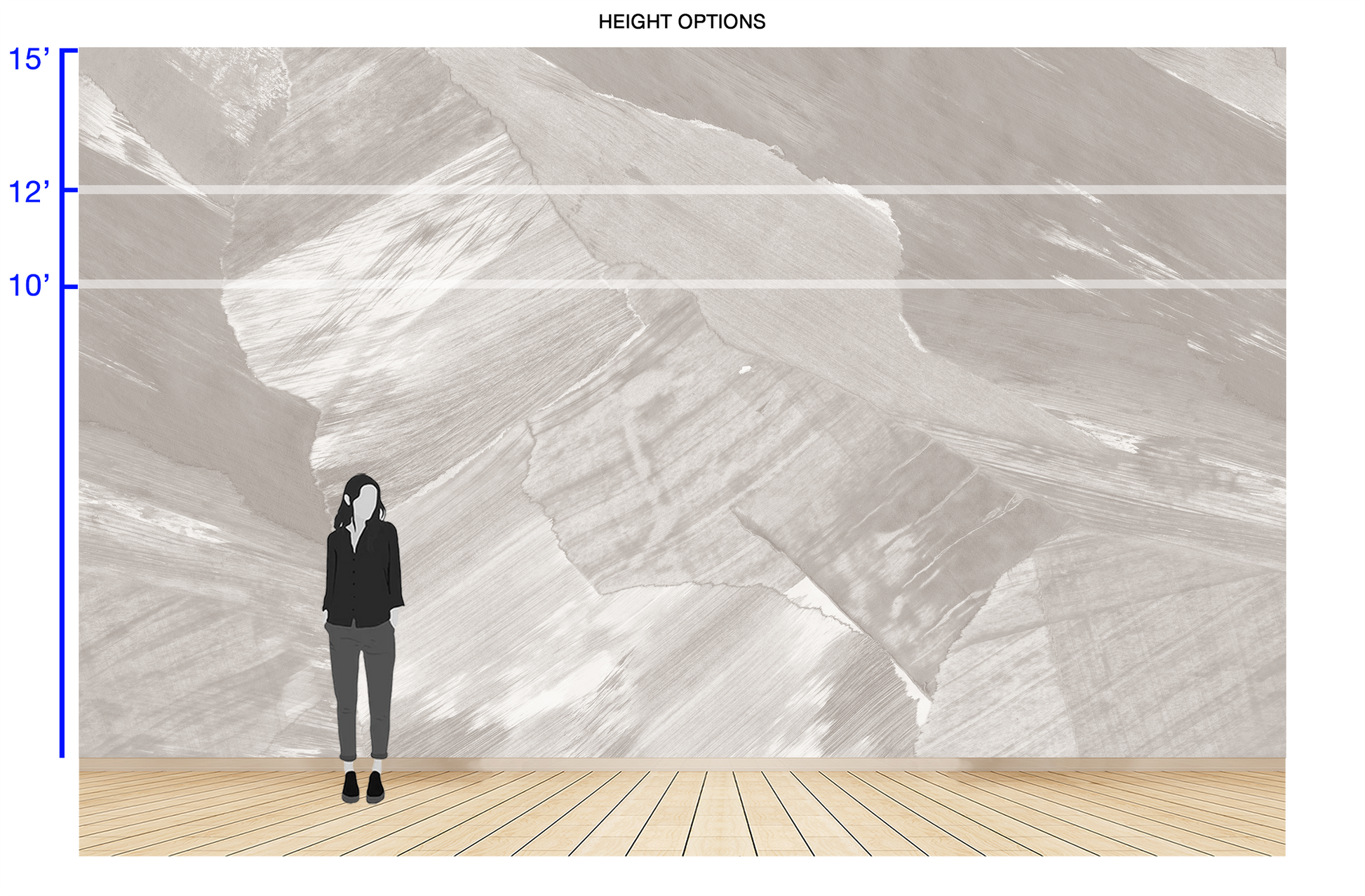 Granite Ridge in Pebble - Wallpaper Mural - Quick Ship