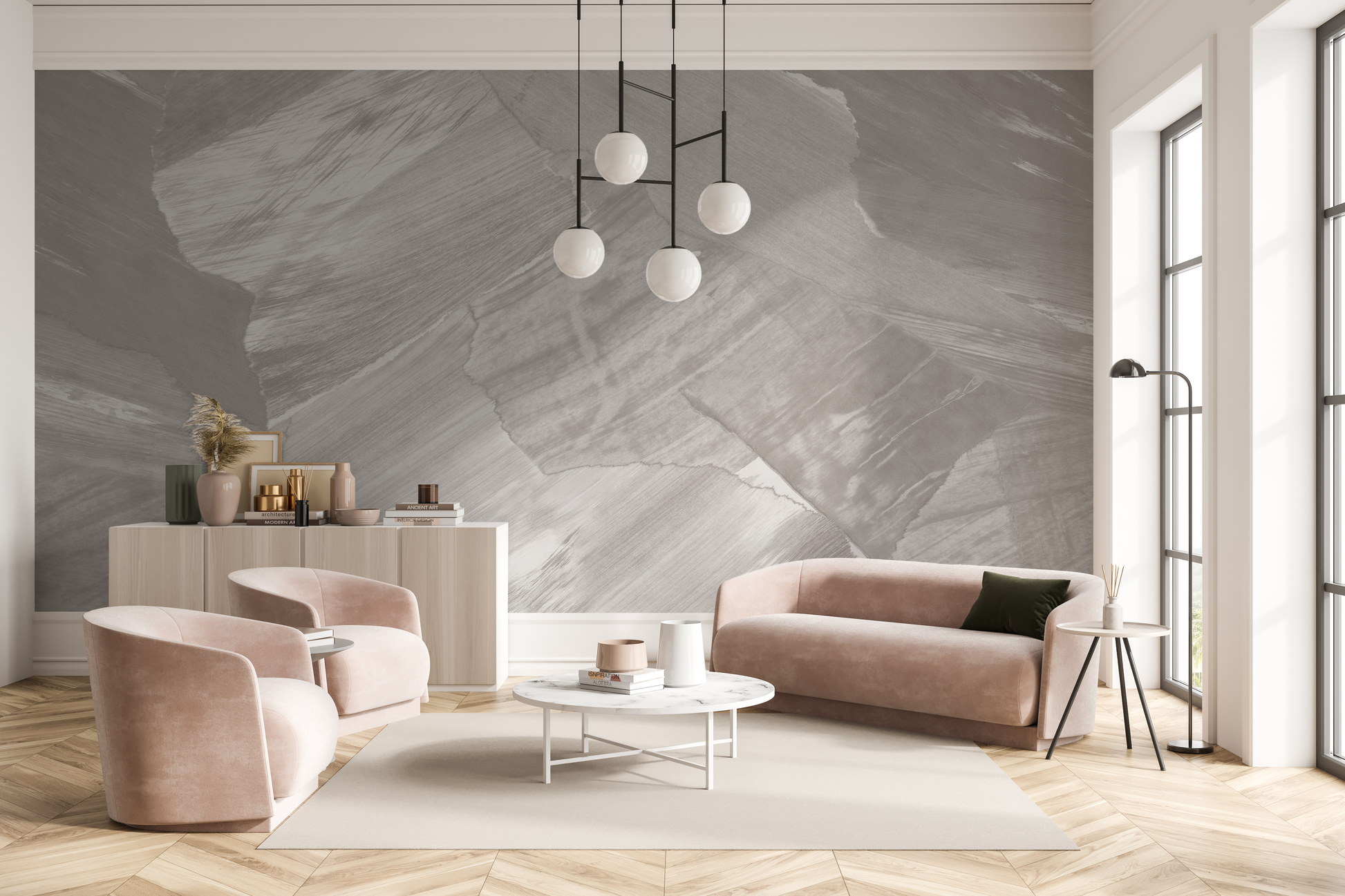 Granite Ridge in Pebble - Wallpaper Mural - Quick Ship