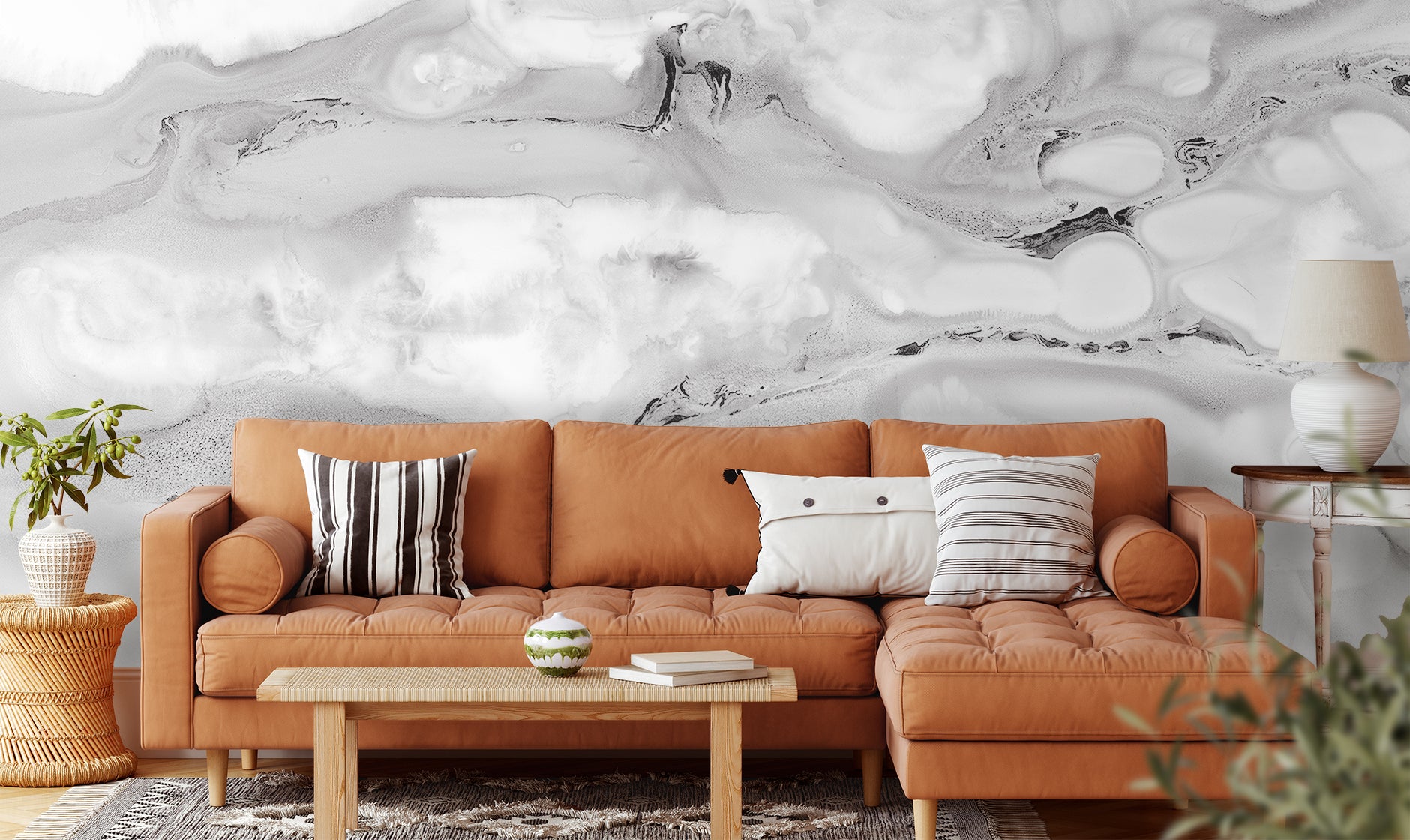 Gray Wisp Made to Measure Mural