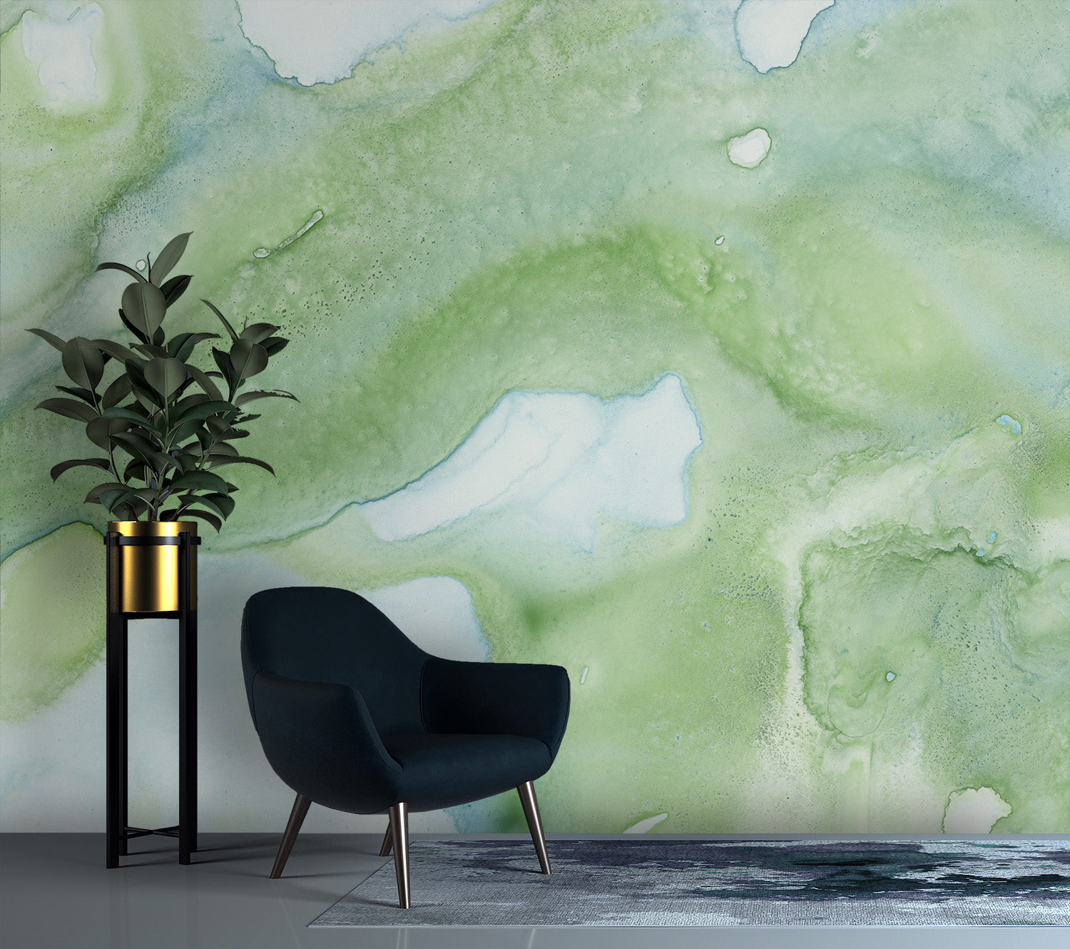 Image of Green Pastoral Made to Measure Mural