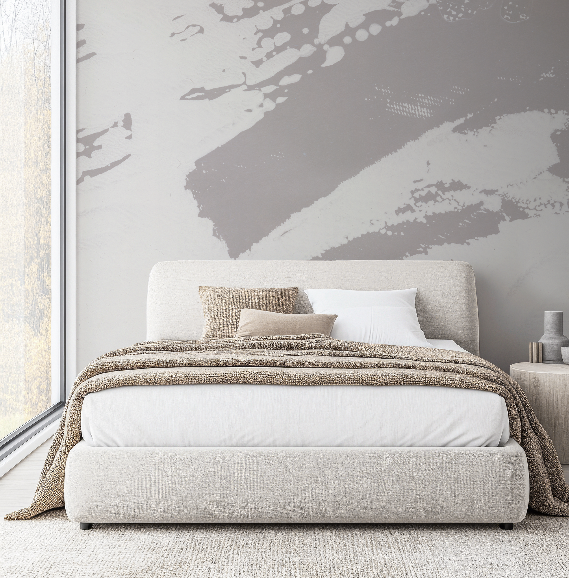 Image of Half Dome in Pebble - Wallpaper Mural - Quick Ship