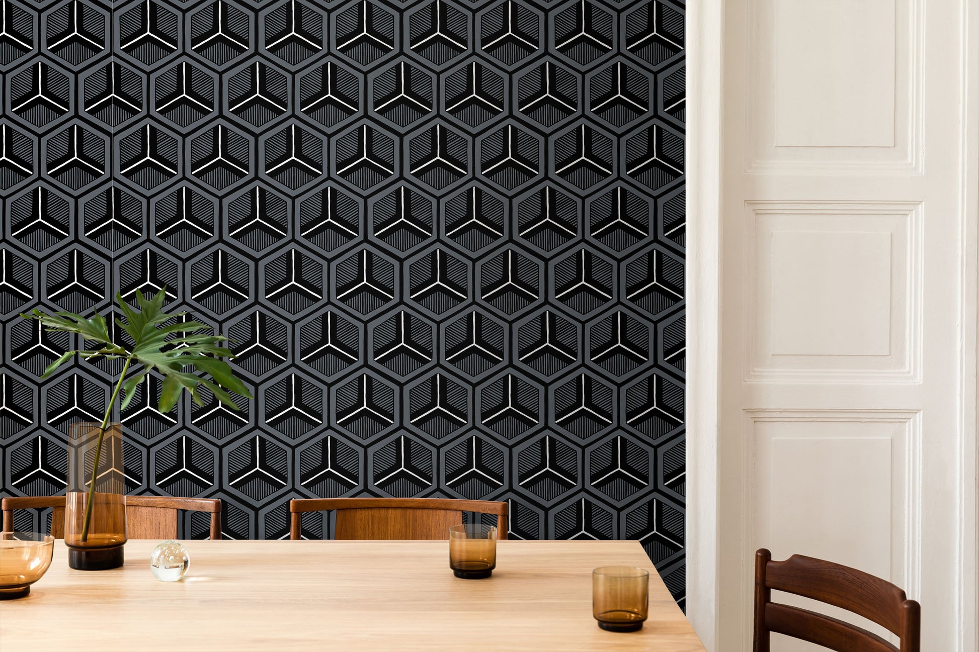 Honeycomb in Cendre - Quick Ship - Wallpaper