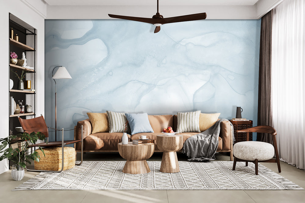 Ice Blue Made to Measure Mural