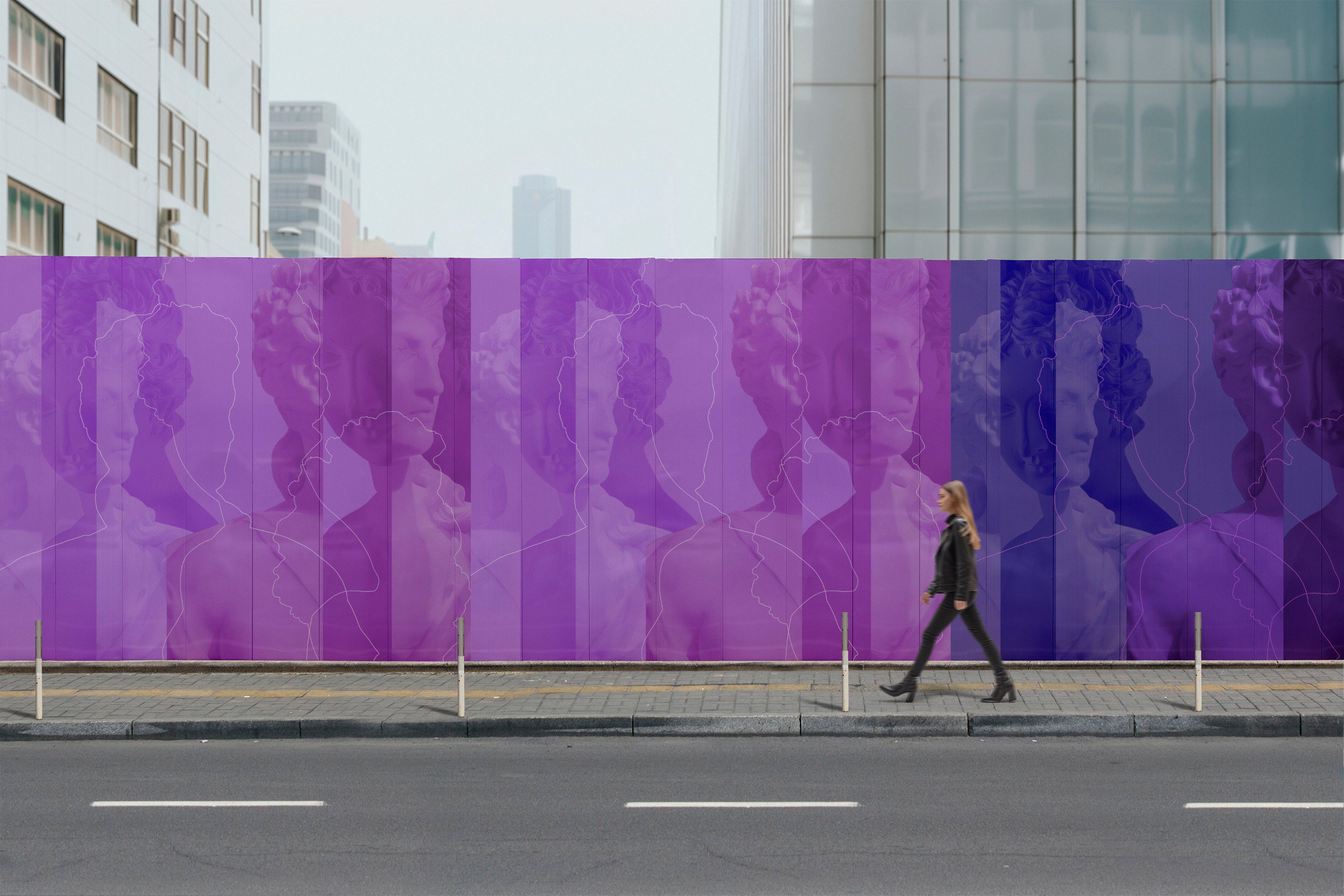 Image of Inversion in Digital Lavender - Wallpaper Mural - Quick Ship